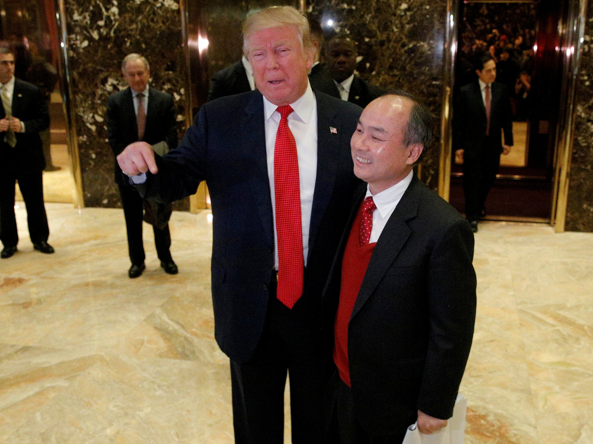 Pesident-elect Donald Trump announced that a Japanese bank, Softbank, 'has agreed to invest $50 billion in the United States, and 50,000 jobs'. Trump met with Masayoshi Son, the CEO of SoftBank, at Trump Tower on Tuesday