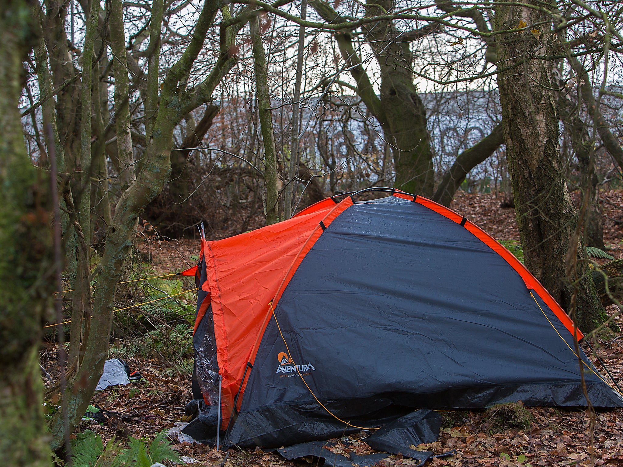 Workers said they were sleeping in woods near the warehouse to save money on transport