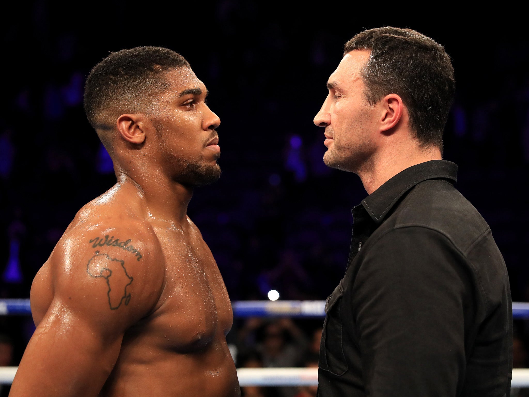 Joshua will meet the former king of the heavyweight division in April