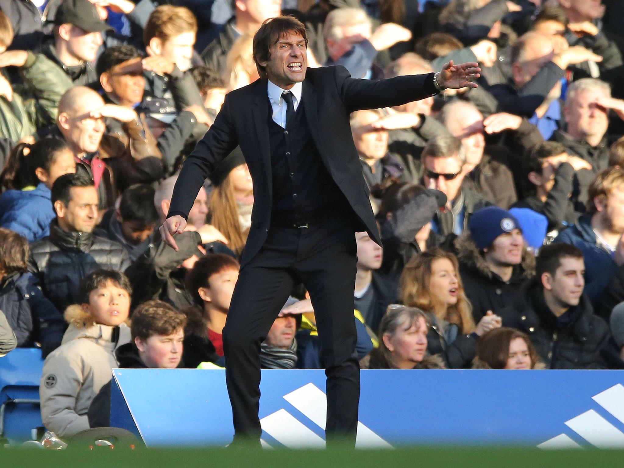 Conte always cuts an animated figure on the sideline at every Chelsea game