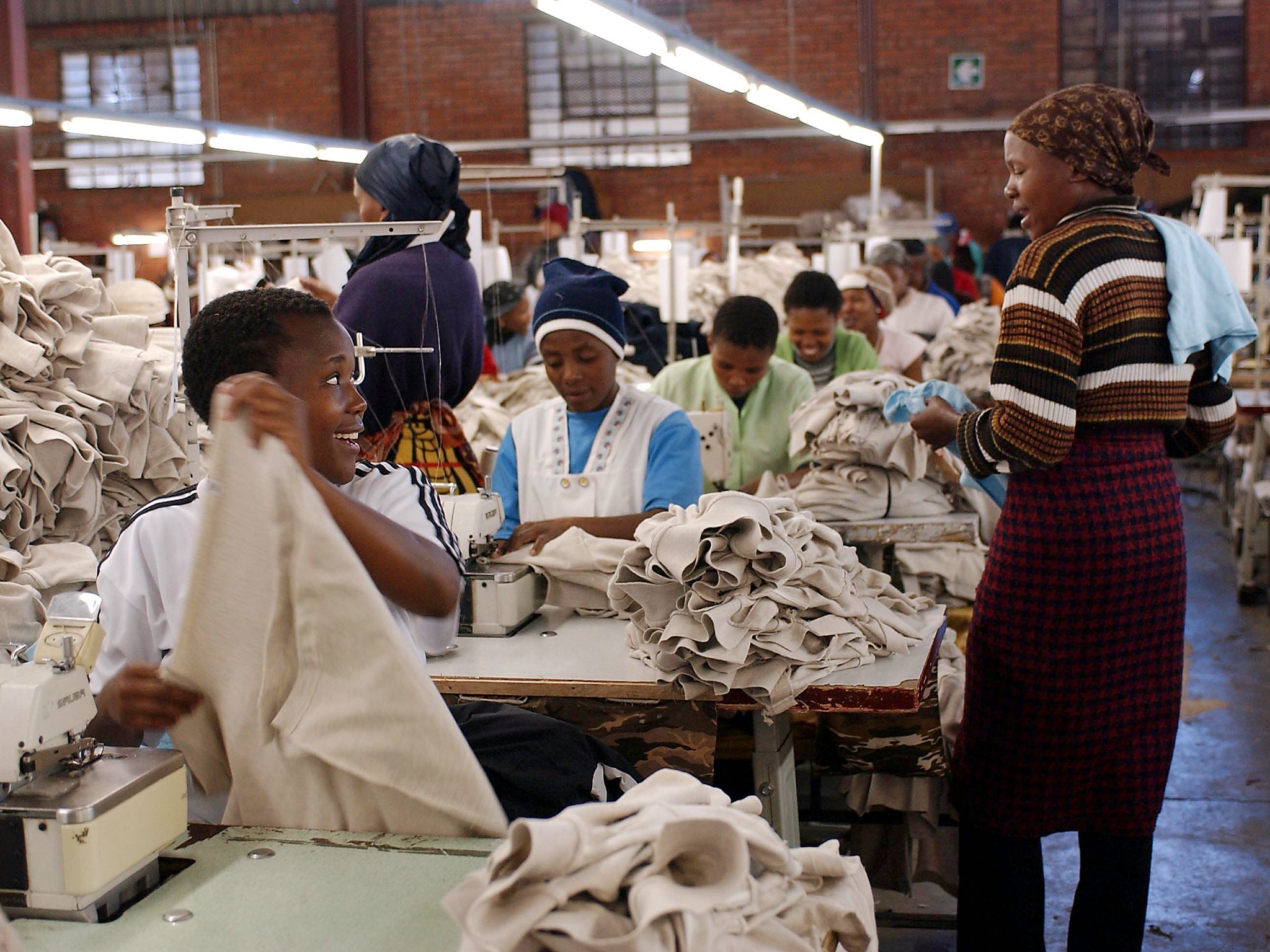 The Precious Garments textile factory in Maseru. The textile industry is the largest employer in Lesotho, providing 55,000 jobs