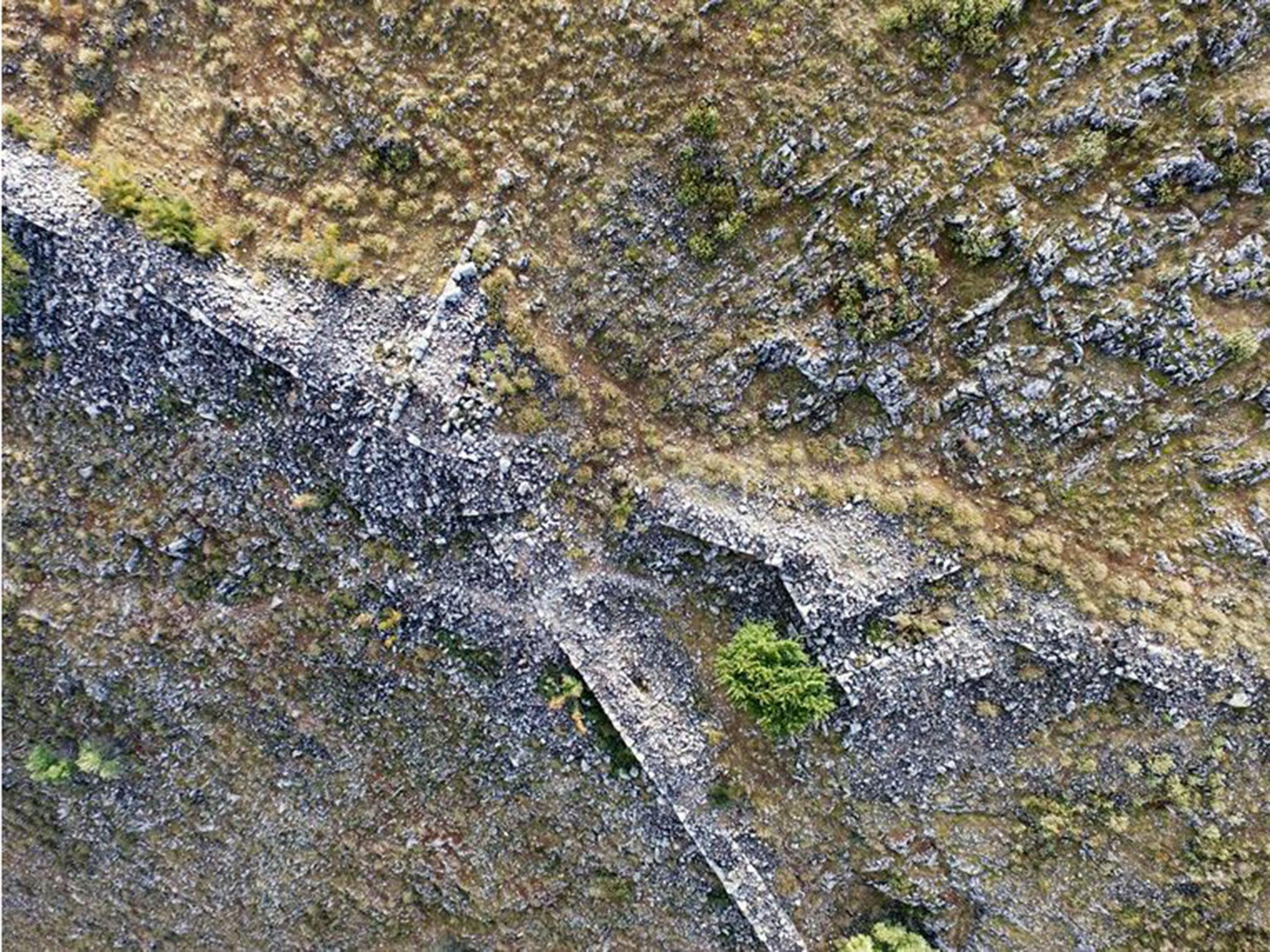 Fortress walls, towers and city gates are clearly visible from the air