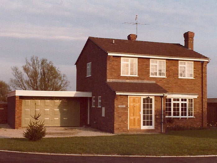 The fir tree when it was first planted outside the house in 1978