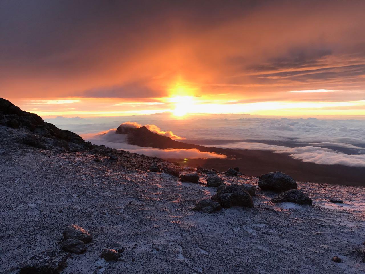 Sunrise on the crater rim