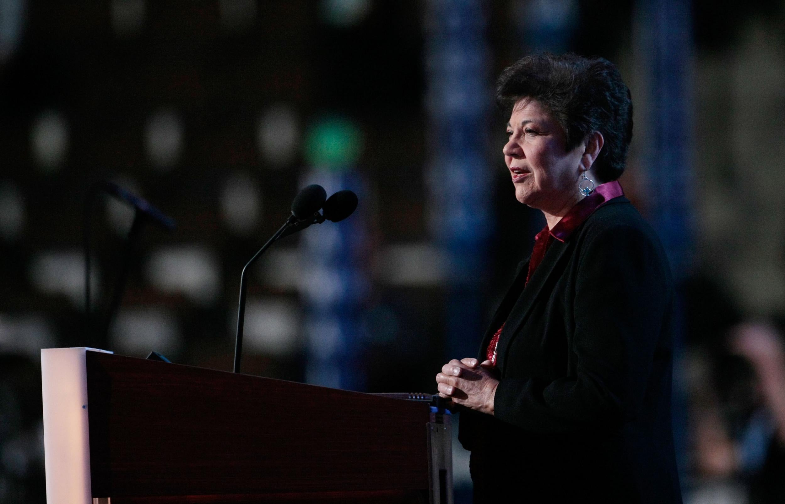 Faithless elector Polly Baca speaks at the 2008 Democratic National Convention