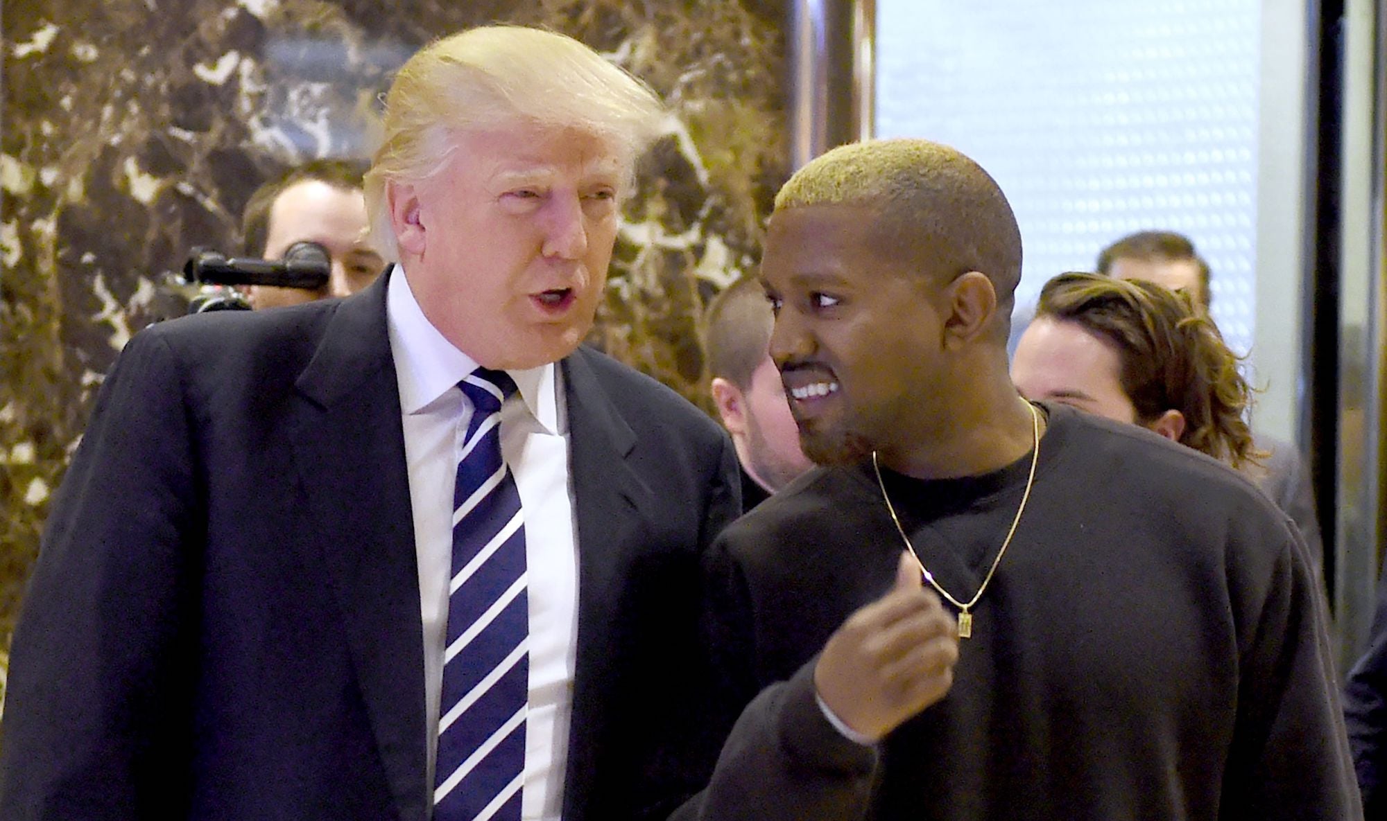 Donald Trump and Kanye West outside Trump Tower.