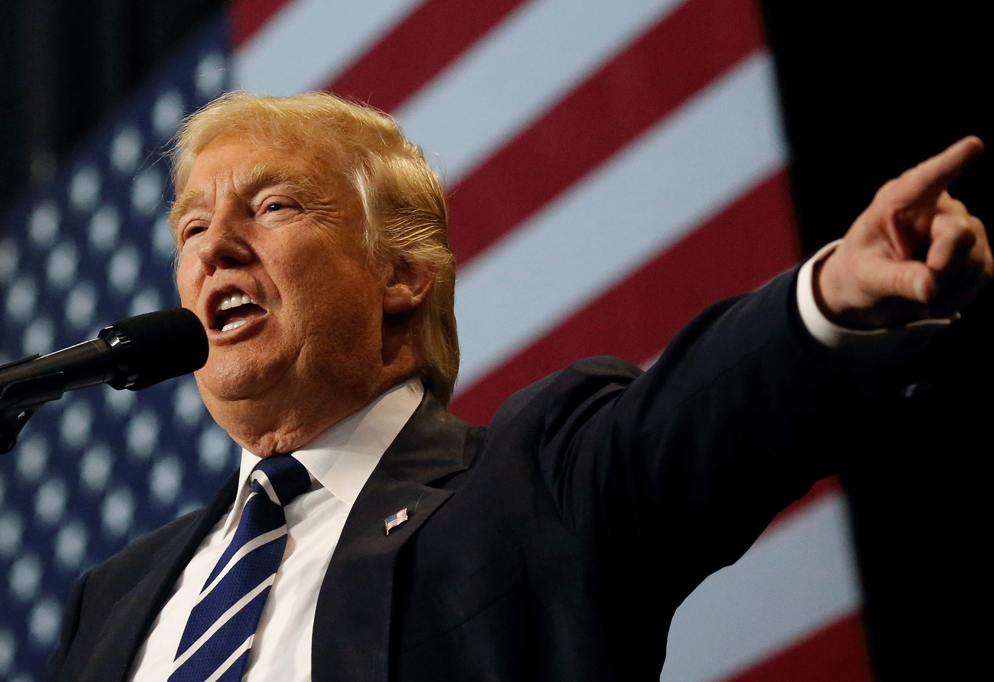 US President-elect Donald Trump speaks at the USA Thank You Tour event at the Wisconsin