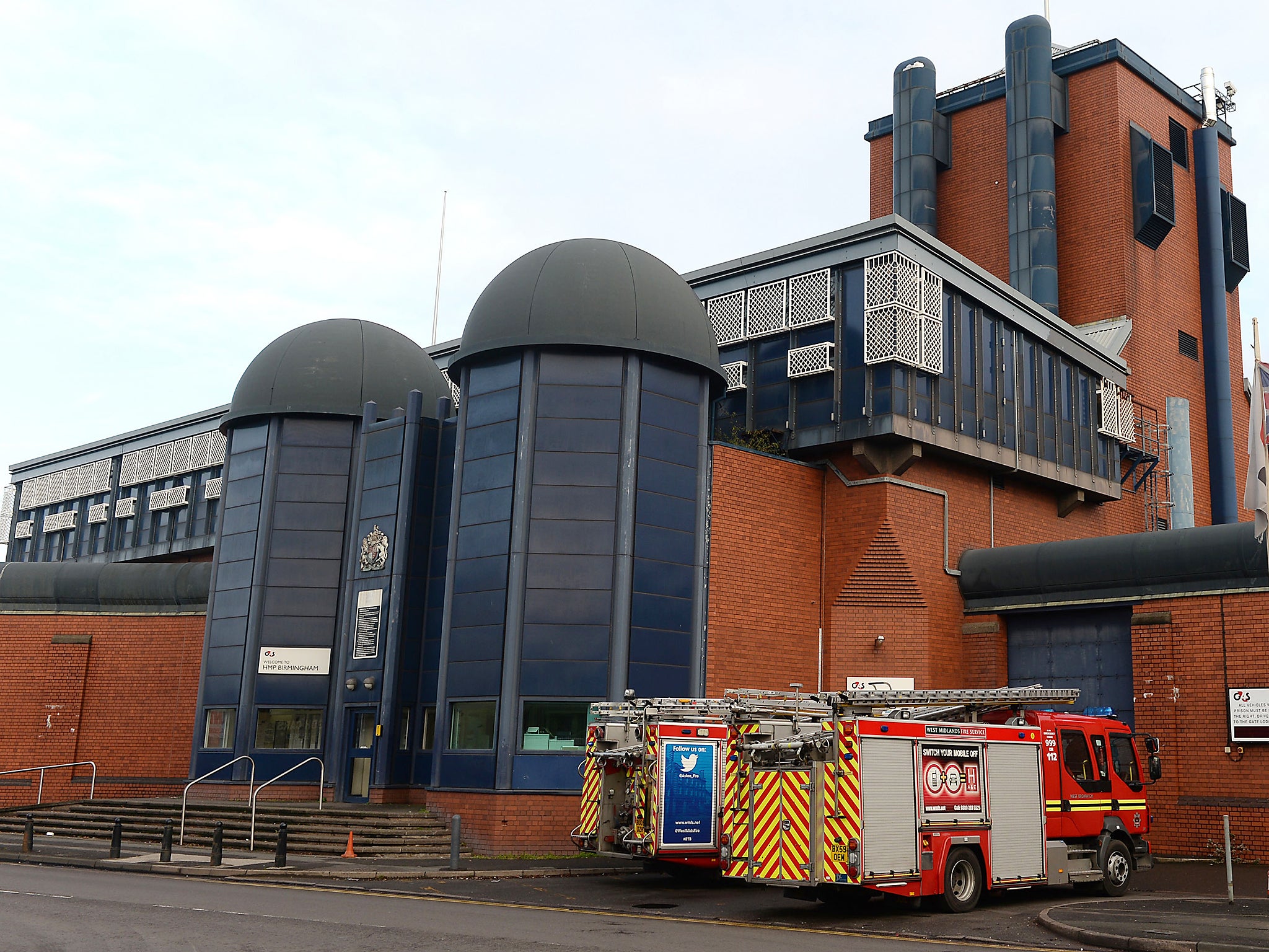 Fire engines outside HMP Birmingham where a disturbance has occured