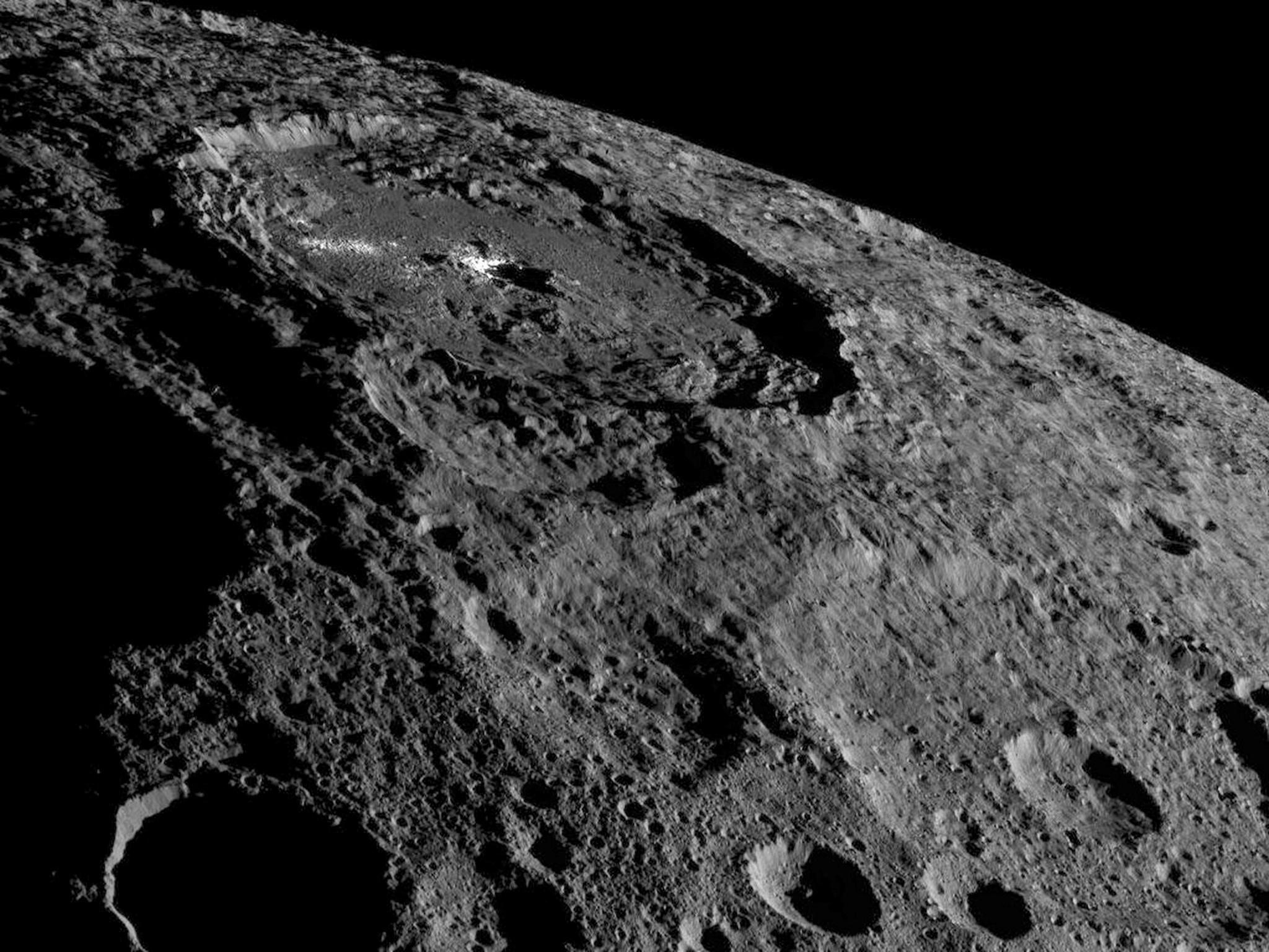 NASA's Dawn spacecraft image of the limb of dwarf planet Ceres shows a section of the northern hemisphere in this image on October 17, 2016