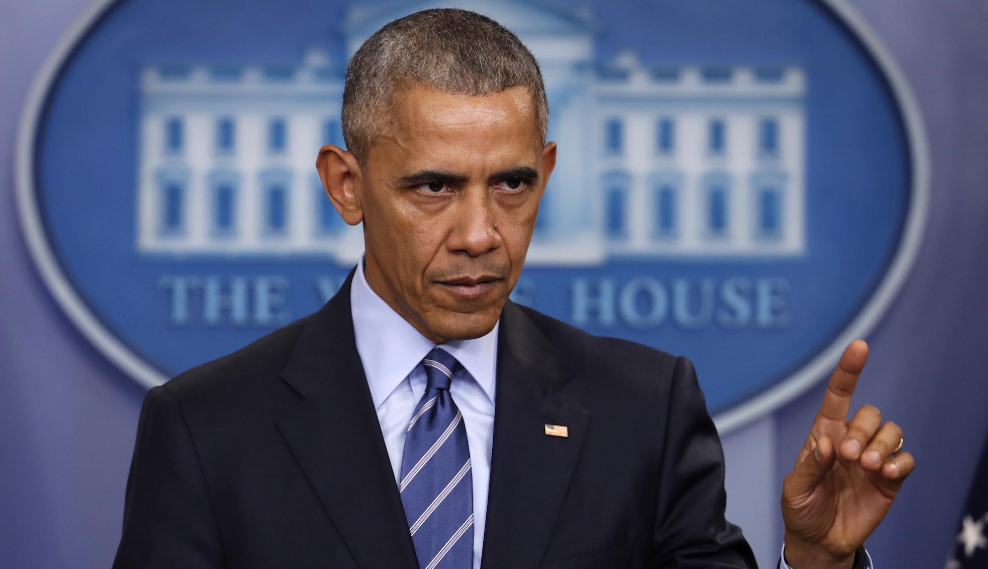 President Barack Obama speaks during a news conference in the briefing room of the White House in Washington, Friday, Dec. 16, 2016.