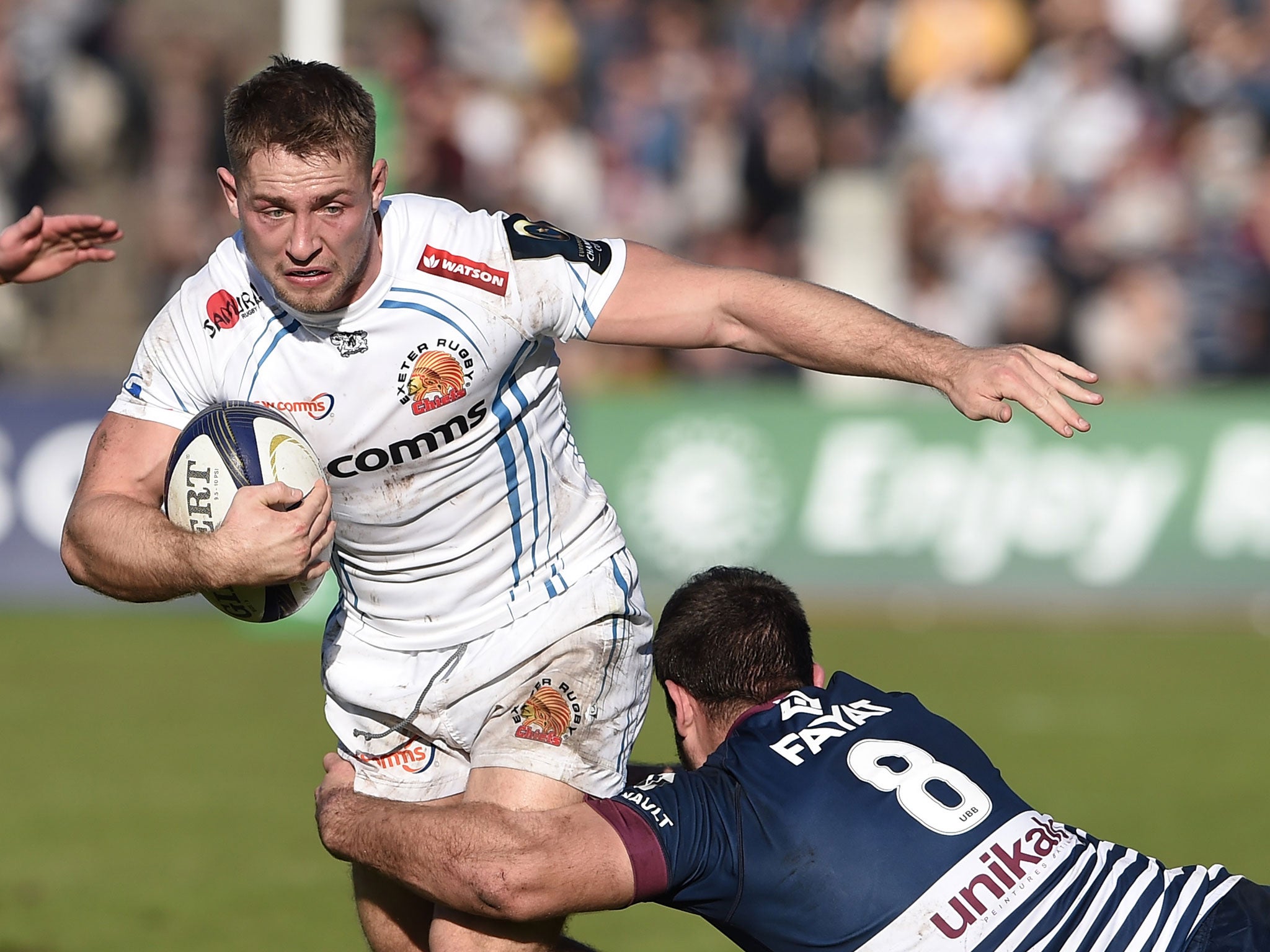 Sam Hill attempts to break through the Bordeaux defence