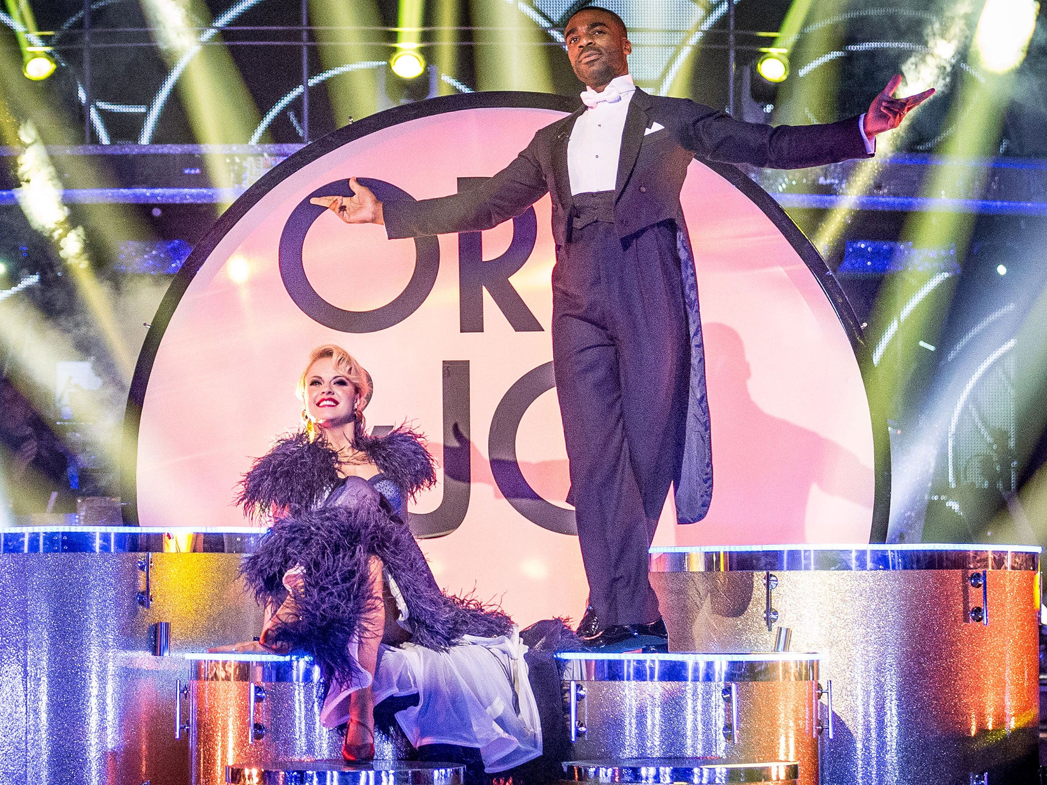 Joanne Clifton and Ore Oduba performing their show dance in the final of Strictly Come Dancing 2016