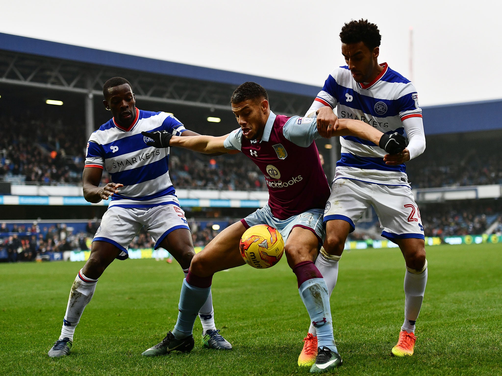 Rudy Gestede holds off Nedum Onuoha and James Perch