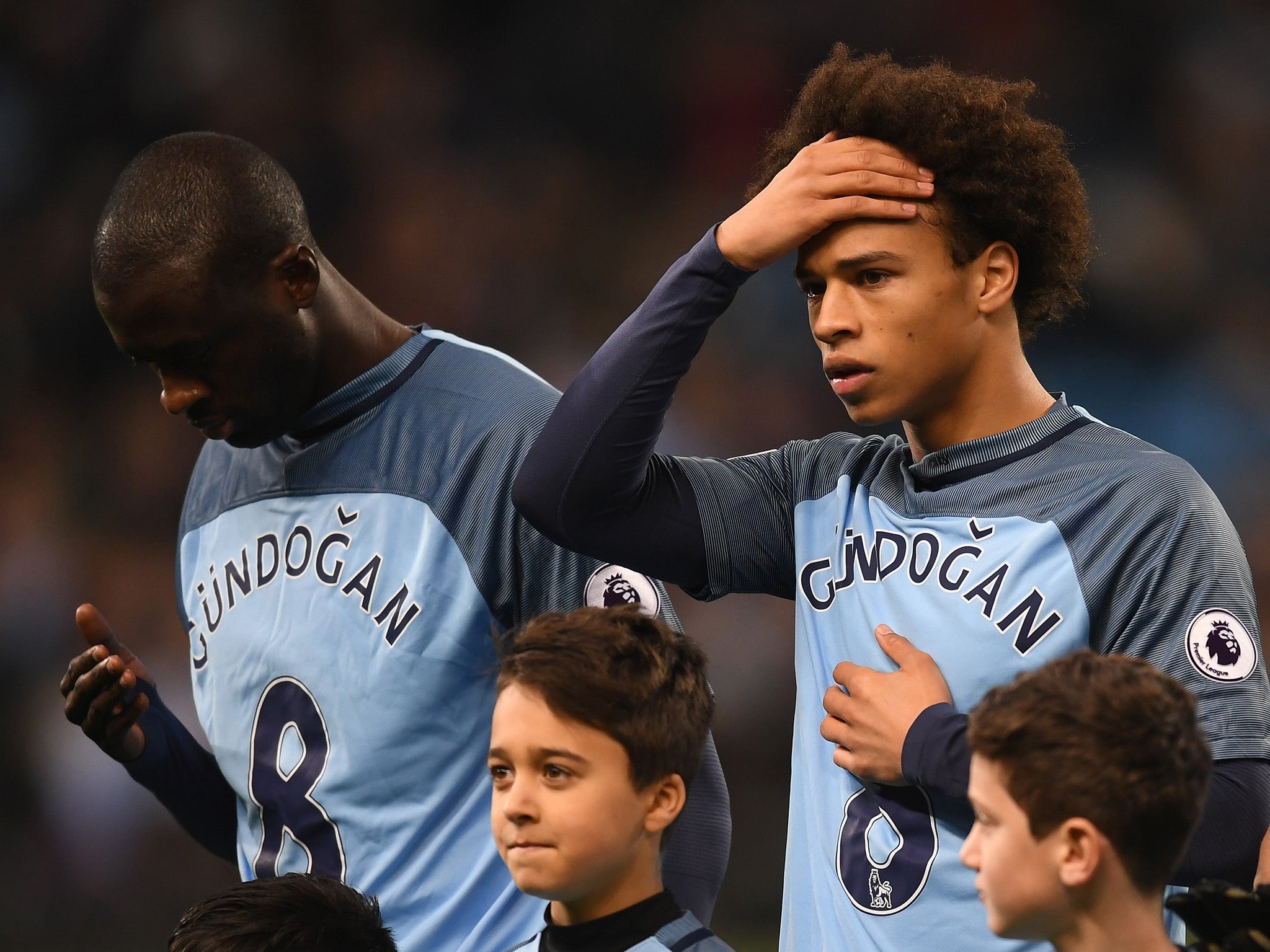 City's players decided to pay tribute to their injured team-mate