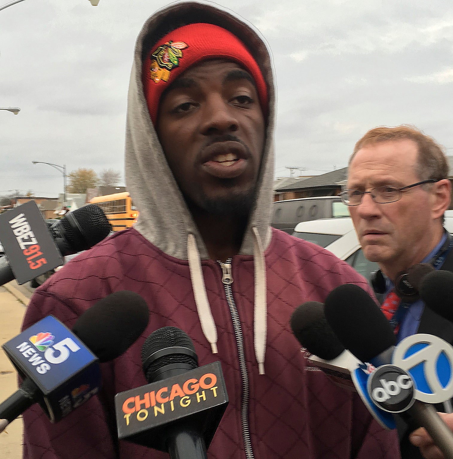 Pierre Stokes, father of 9-year-old shooting victim Tyshawn Lee, speaks to reporters in Chicago