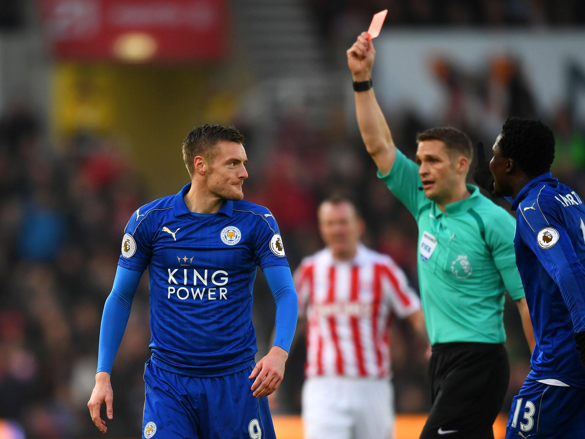 Leicester will appeal the red card shown to Jamie Vardy during Saturday's 2-2 draw with Stoke