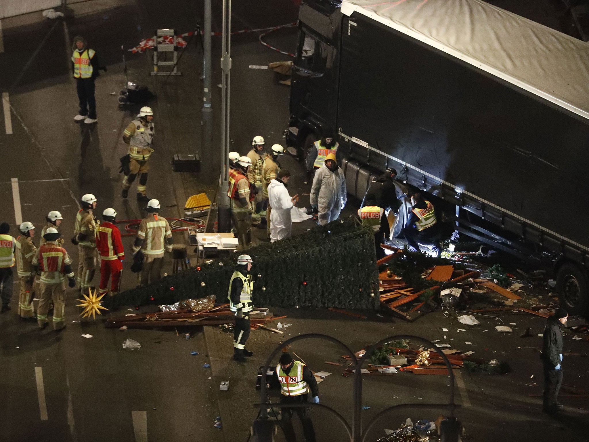 The truck driver mounted the pavement in what appears to be a deliberate assault Odd Andersen/AFP/Getty