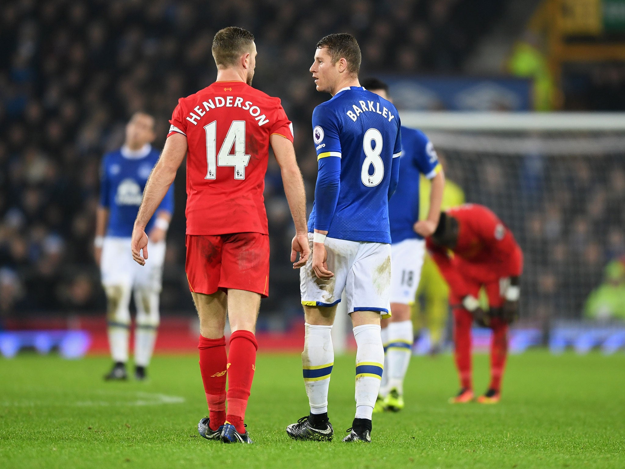 Henderson and Barkley had words during the match in a heated exchange