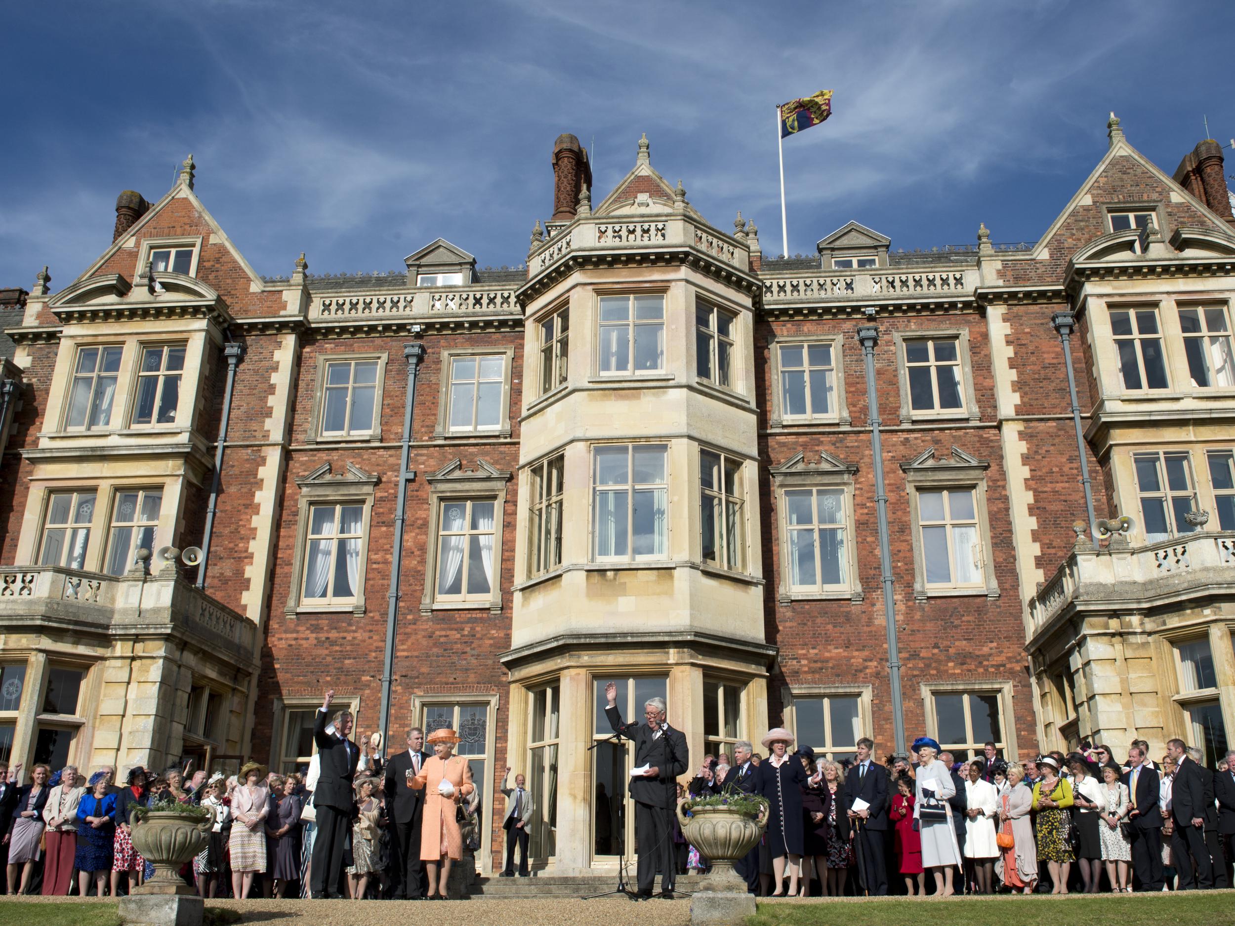 A garden party hosted by Queen Elizabeth II at the Sandringham estate in 2012