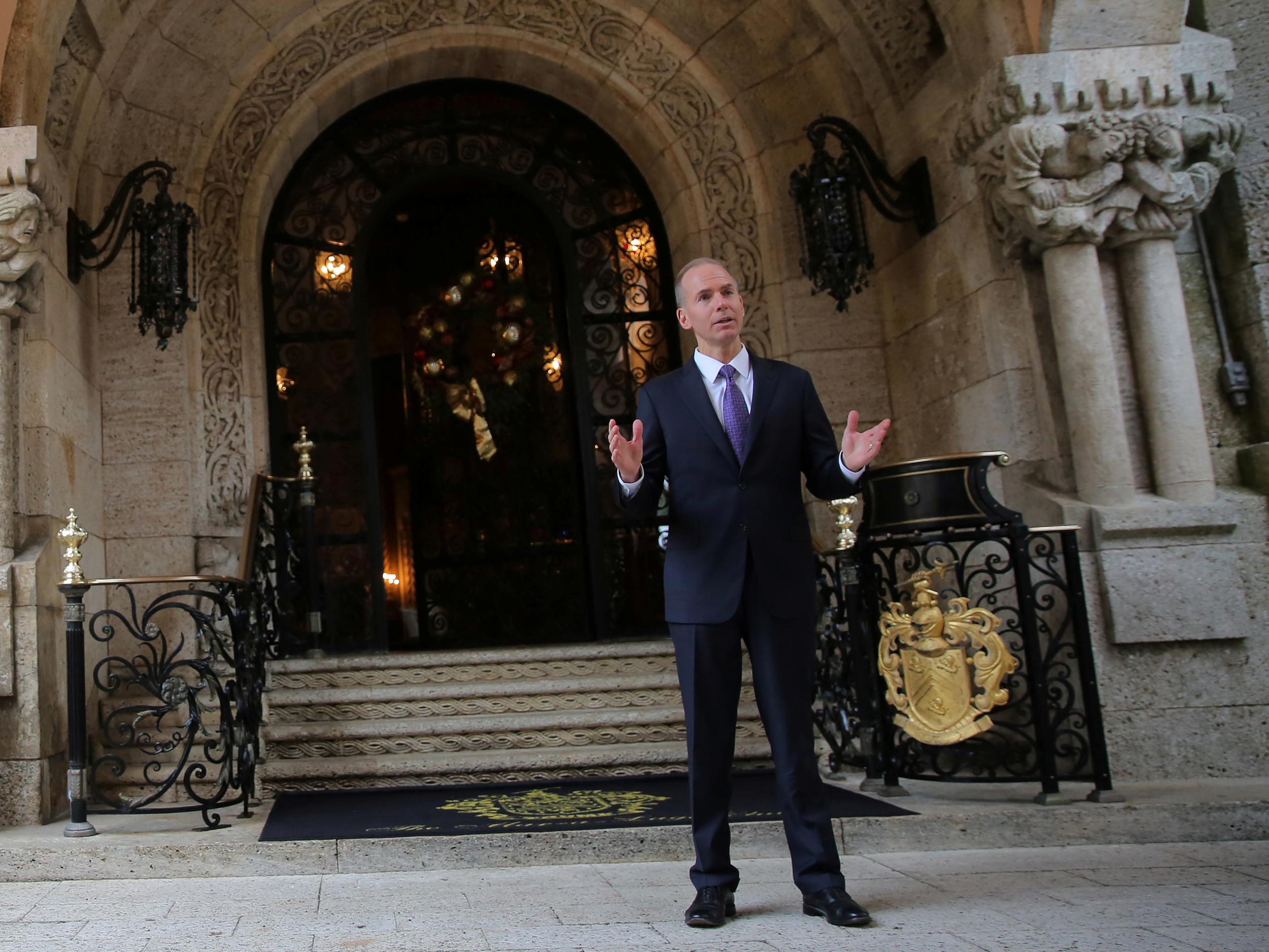 Boeing CEO Dennis Muilenburg after his meeting with the US President-elect