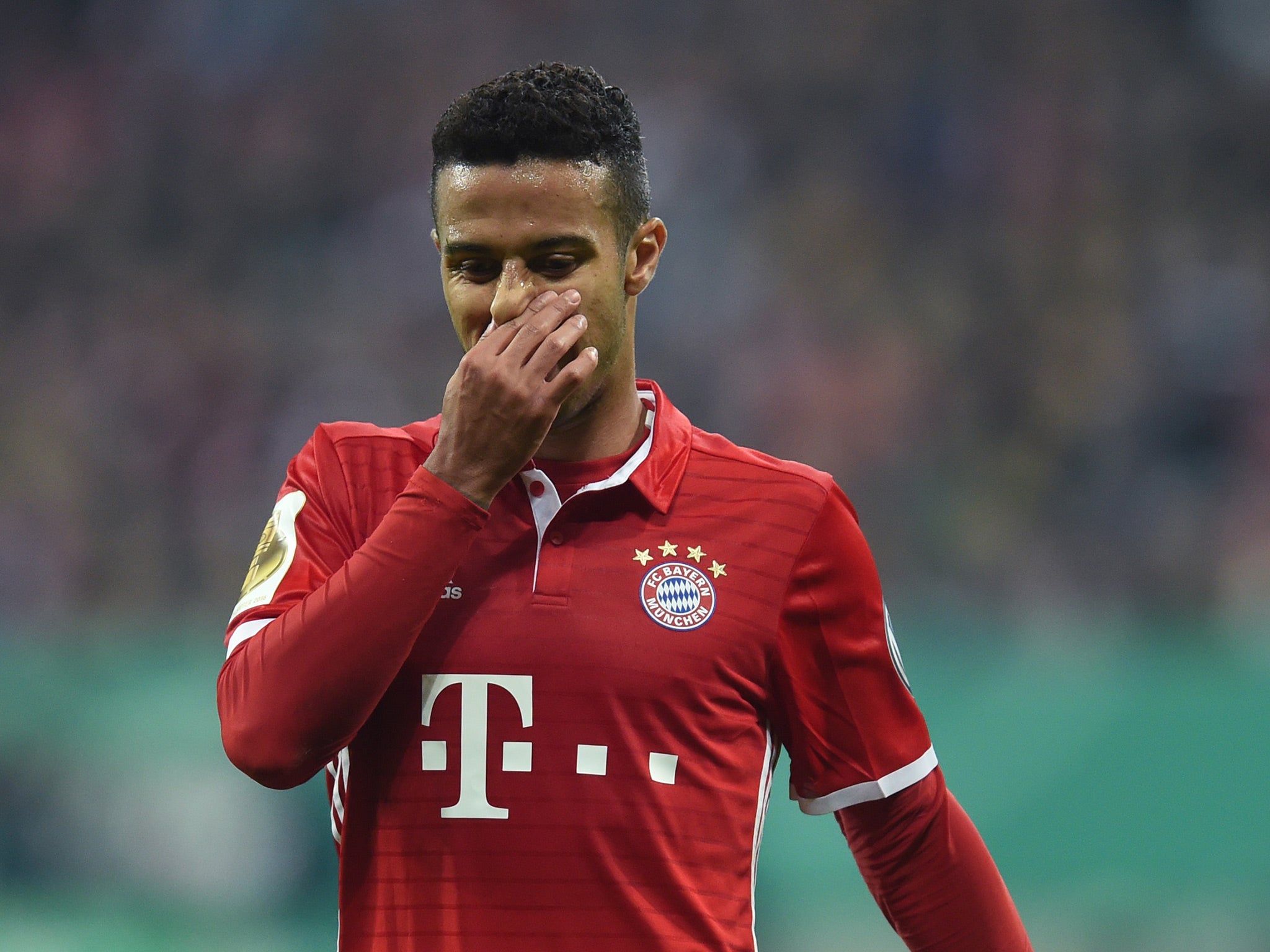 Thiago had a moment to forget during the win over Leipzig
