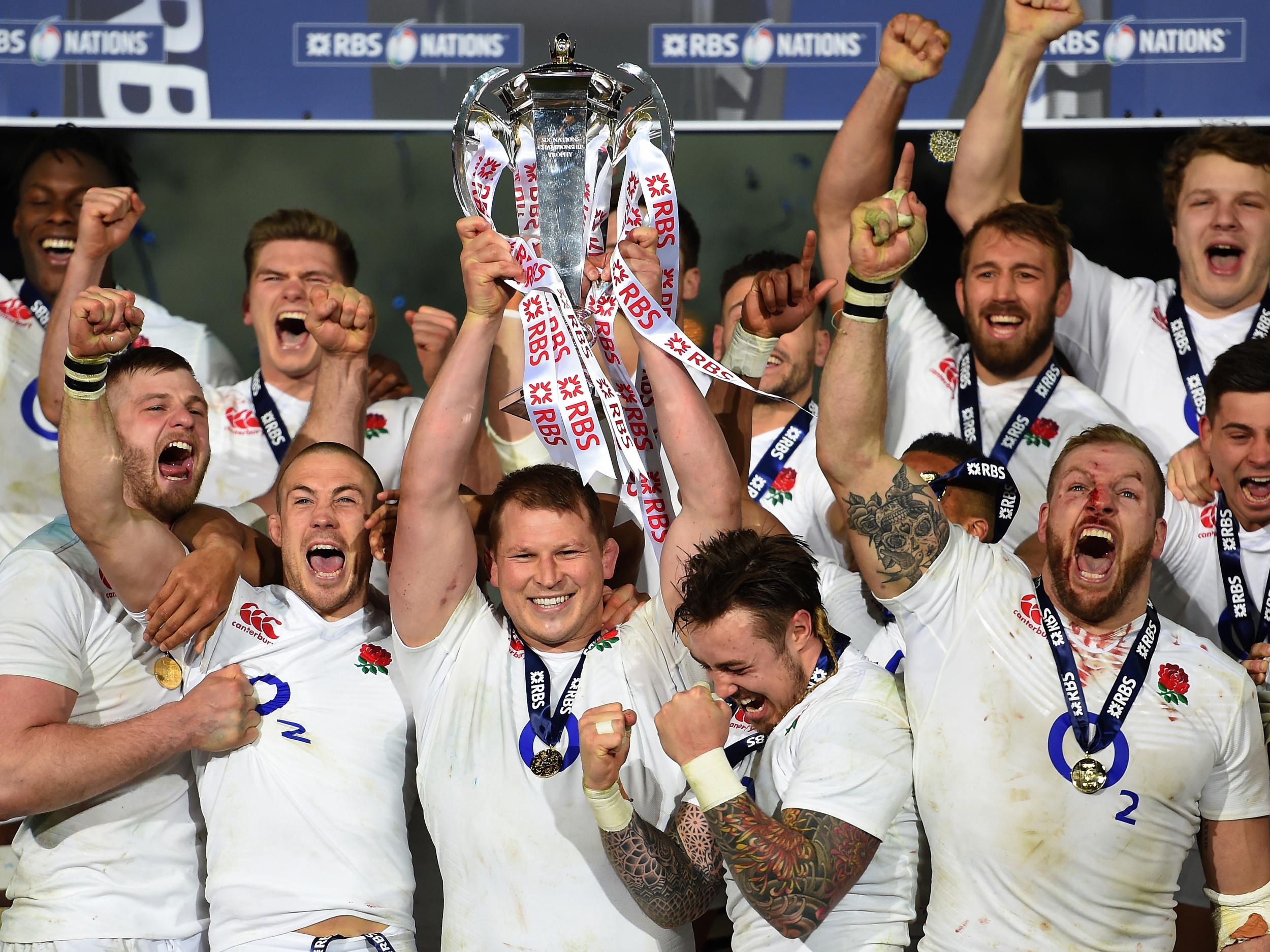 Dylan Hartley lifts England's first Grand Slam since 2003