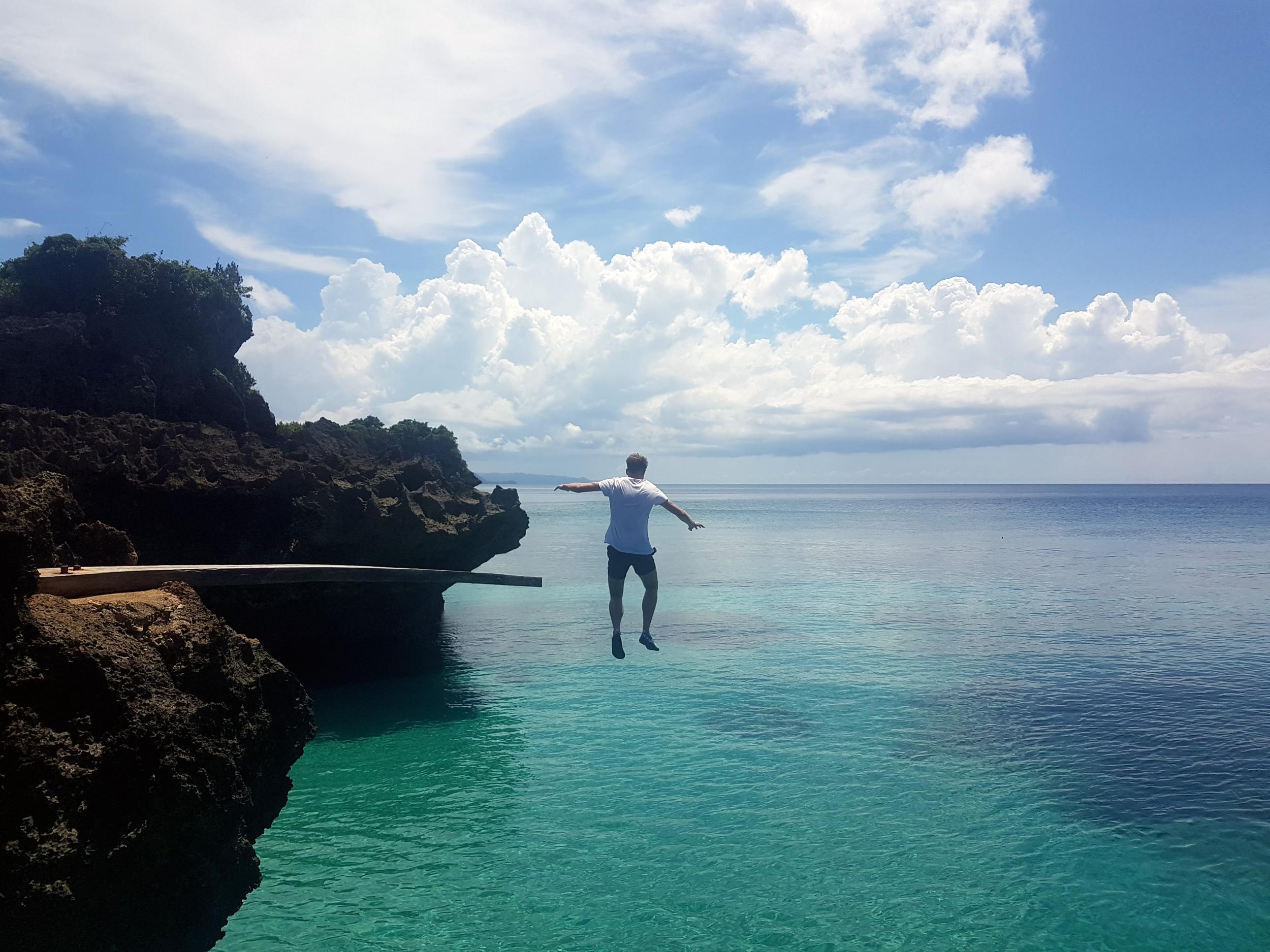 The brave among the group jumped from cliffs