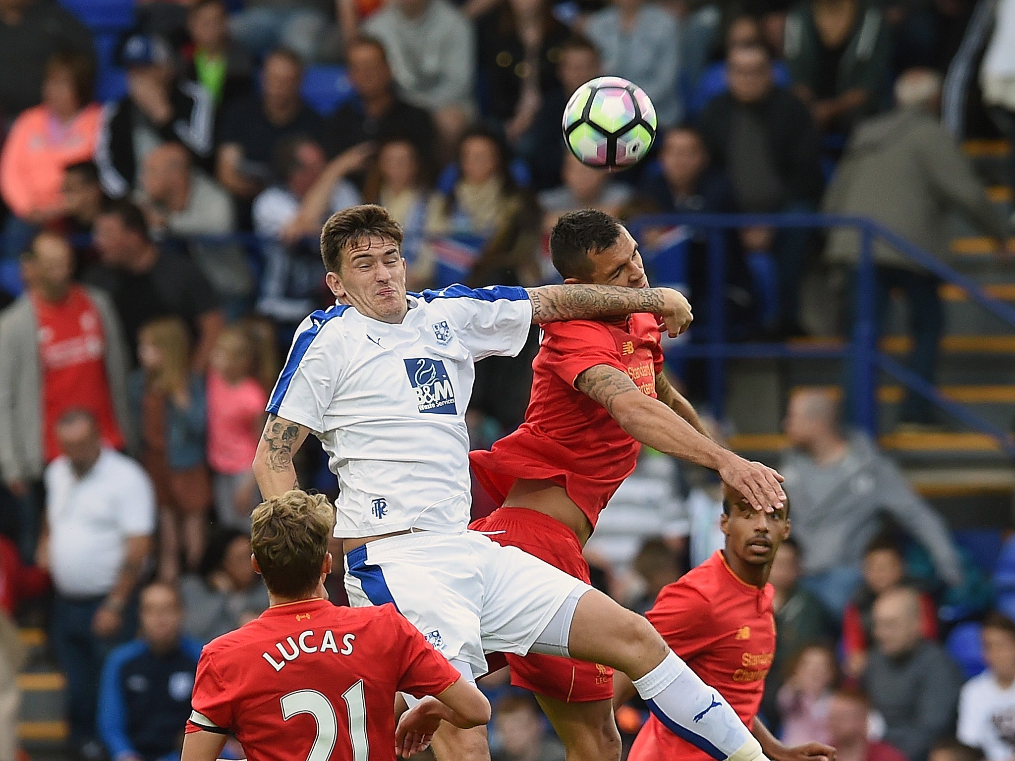 Norwood in action in a pre-season friendly against Liverpool this summer