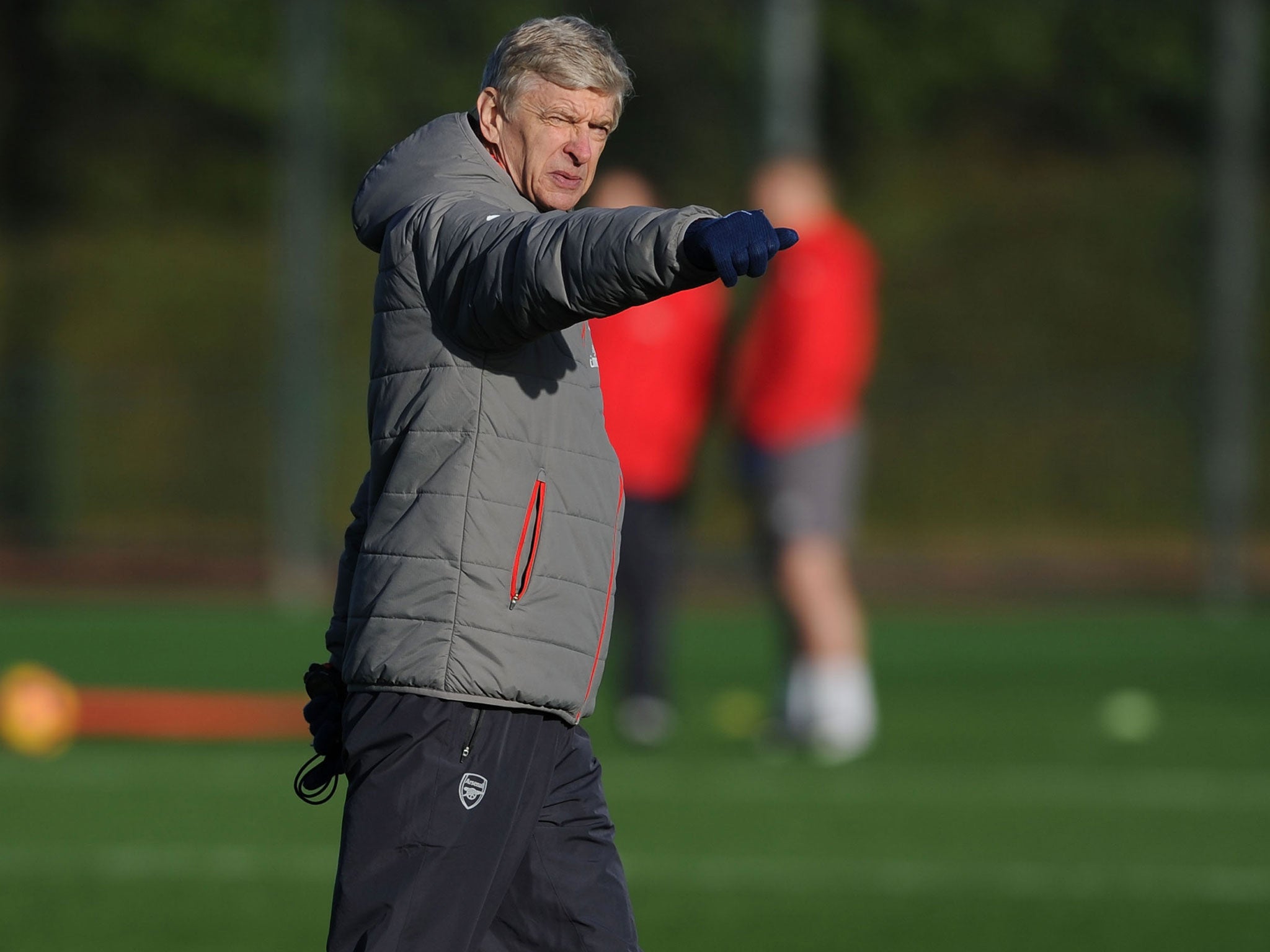 Arsene Wenger took training this morning where Danny Welbeck and Aaron Ramsey took part