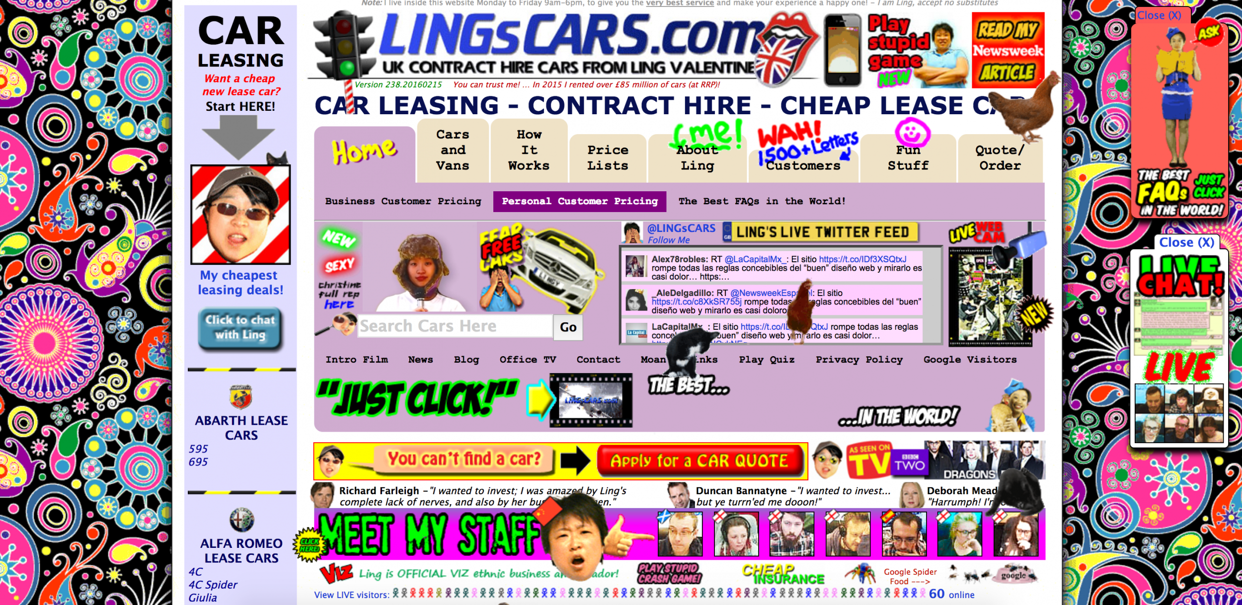 The Ling's cars website has gained notoriety