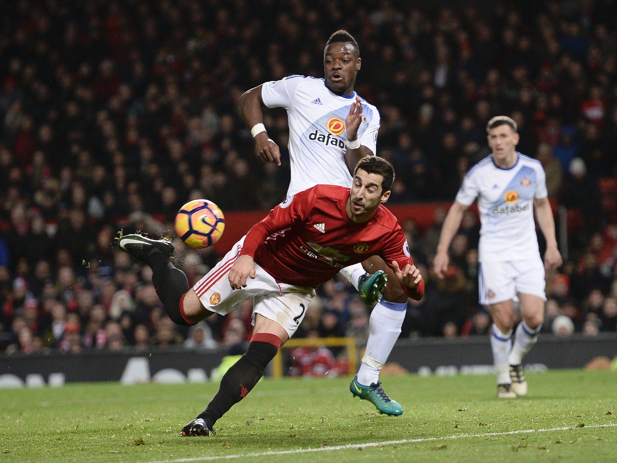 Mkhitaryan scored audaciously, albeit from an offside position (Getty)