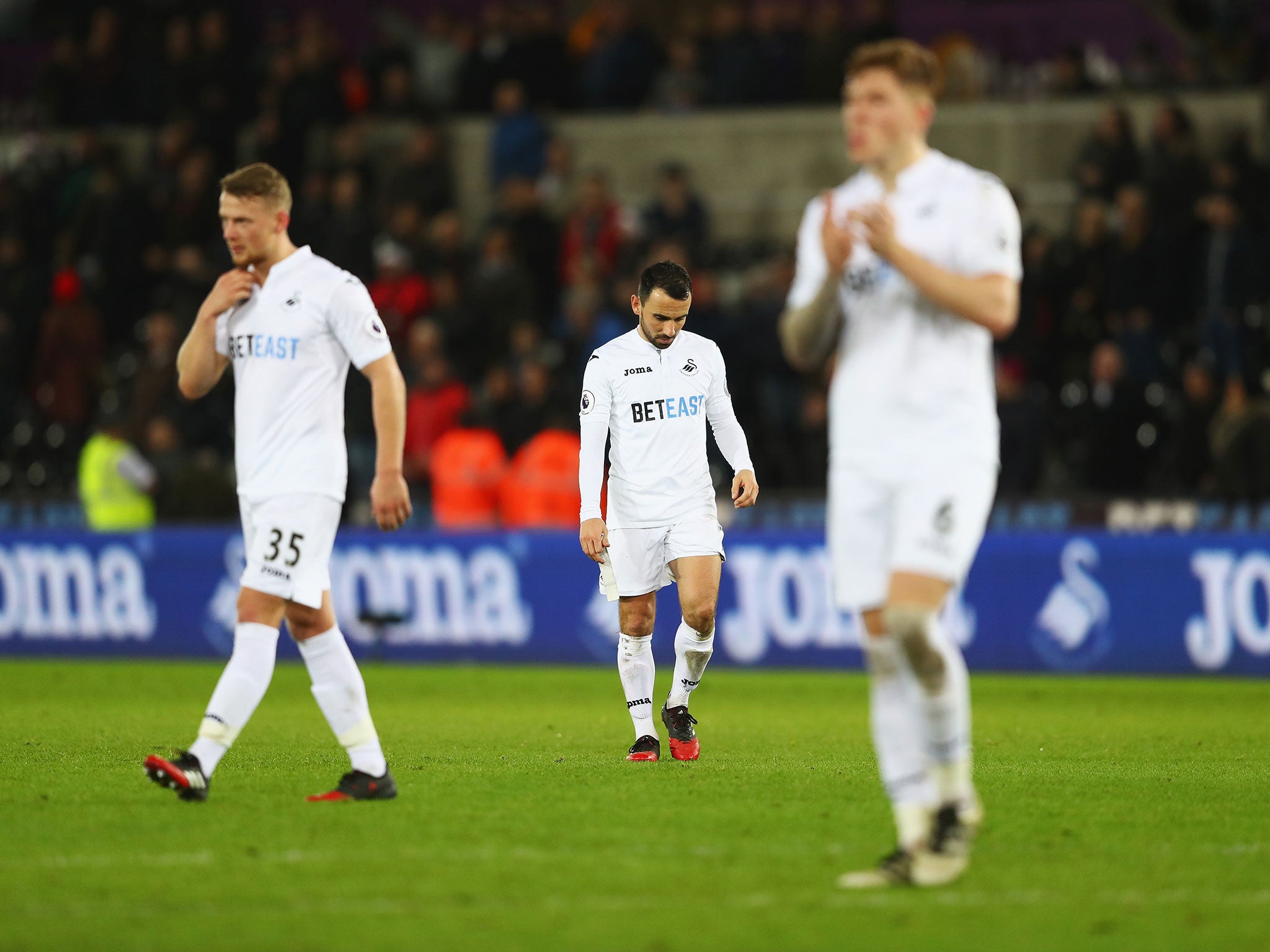 Swansea remain in deep trouble in the Premier League's relegation zone