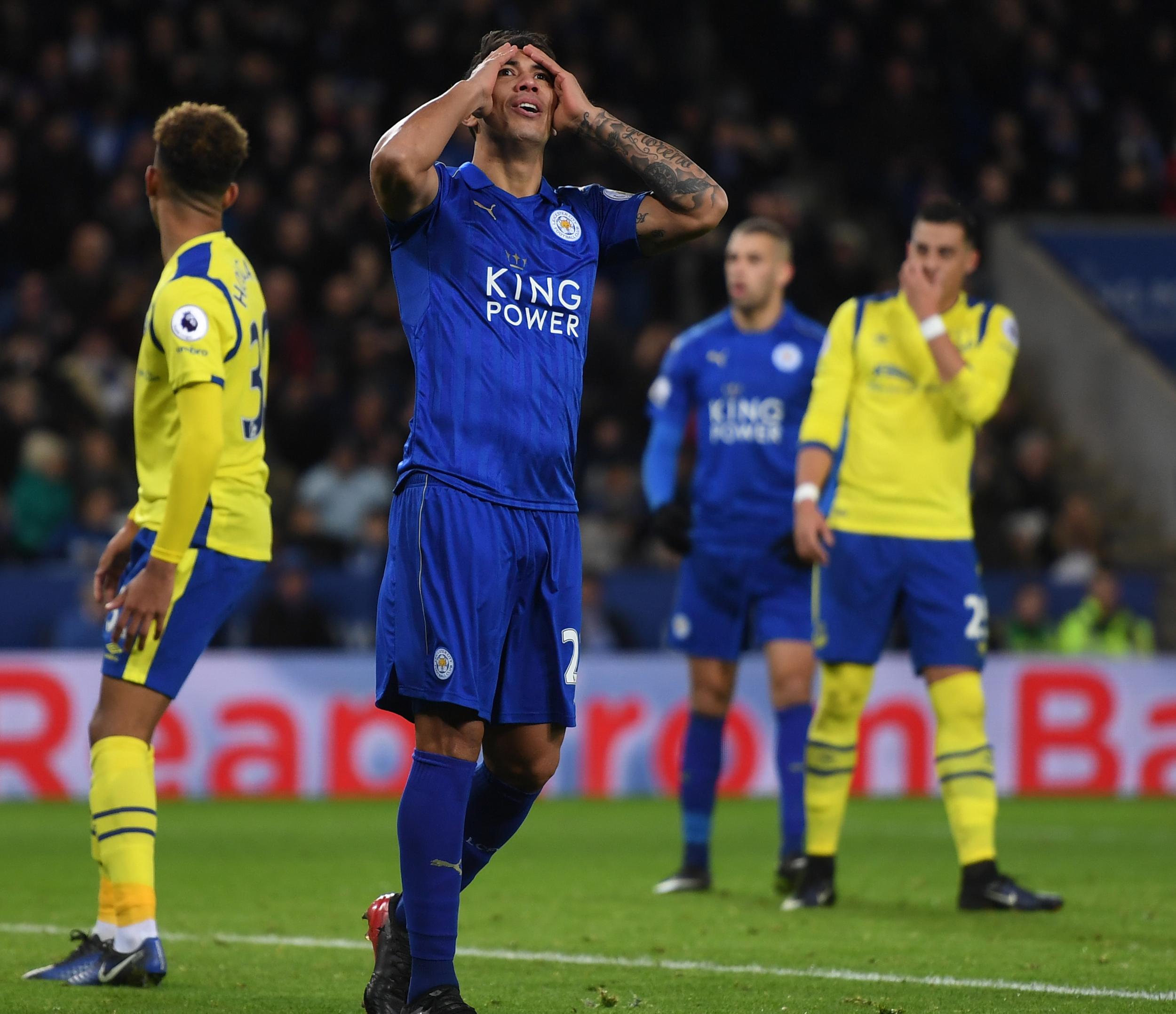 Ulloa reacts to a missed opportunity in front of goal