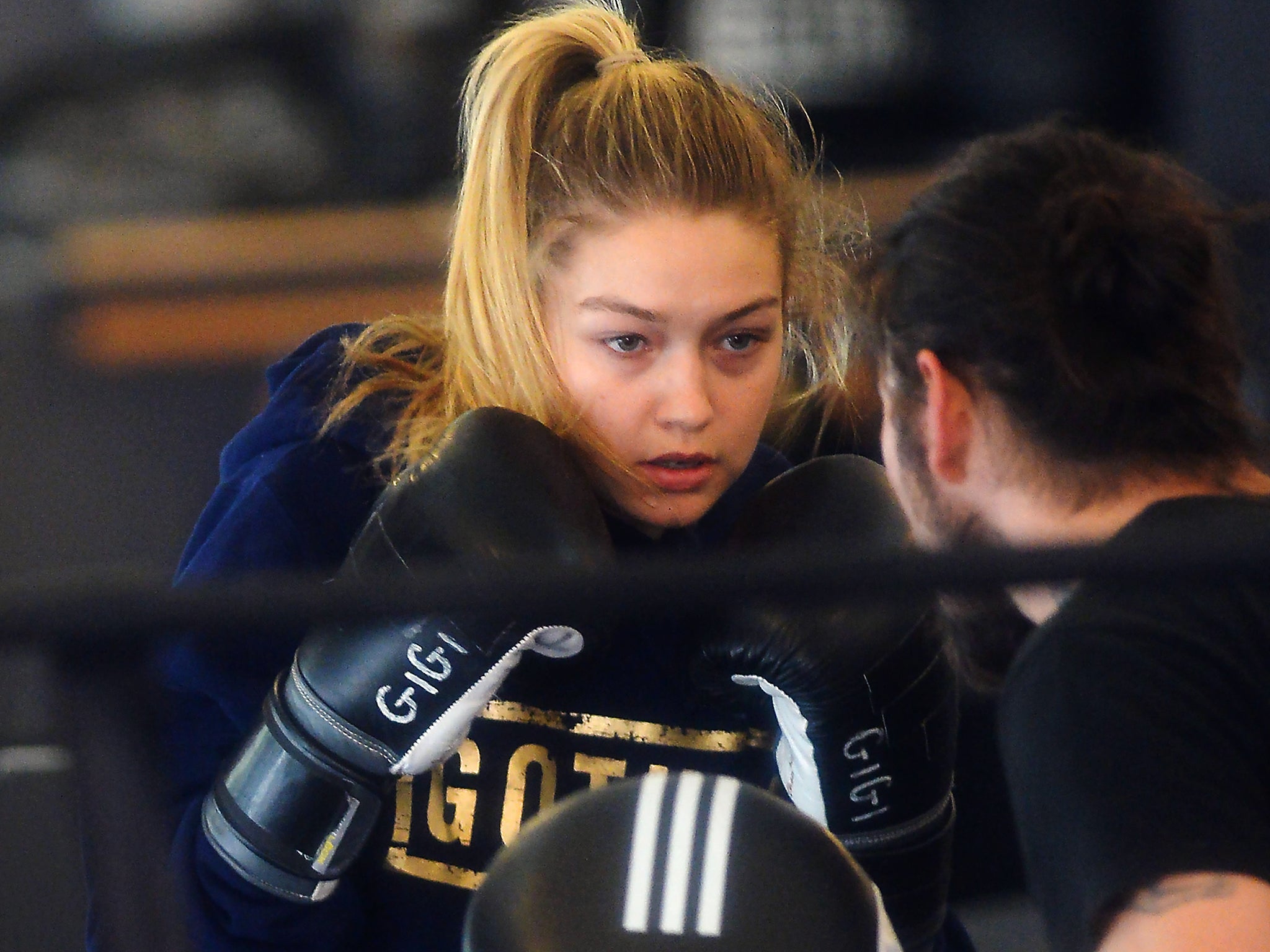 Gigi Hadid at the boxing gym in New York