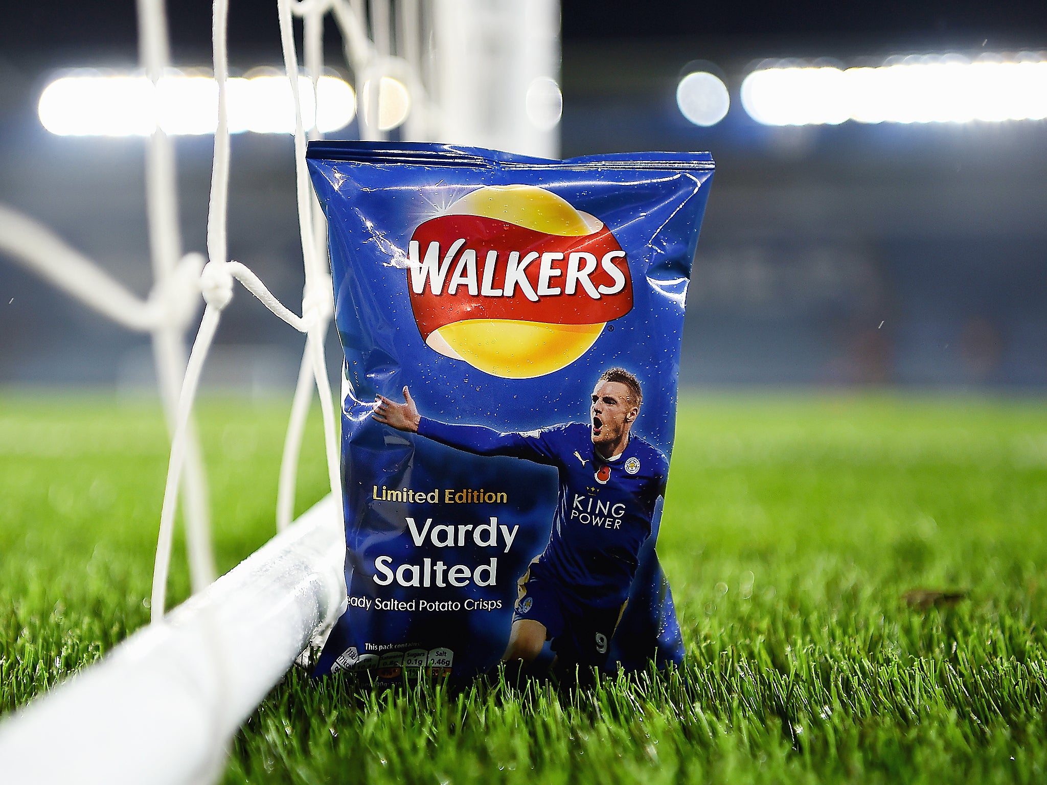 The packets of Walkers Crisps were released in honour of Jamie Vardy's record-breaking 11-game goal-scoring run in the Premier League