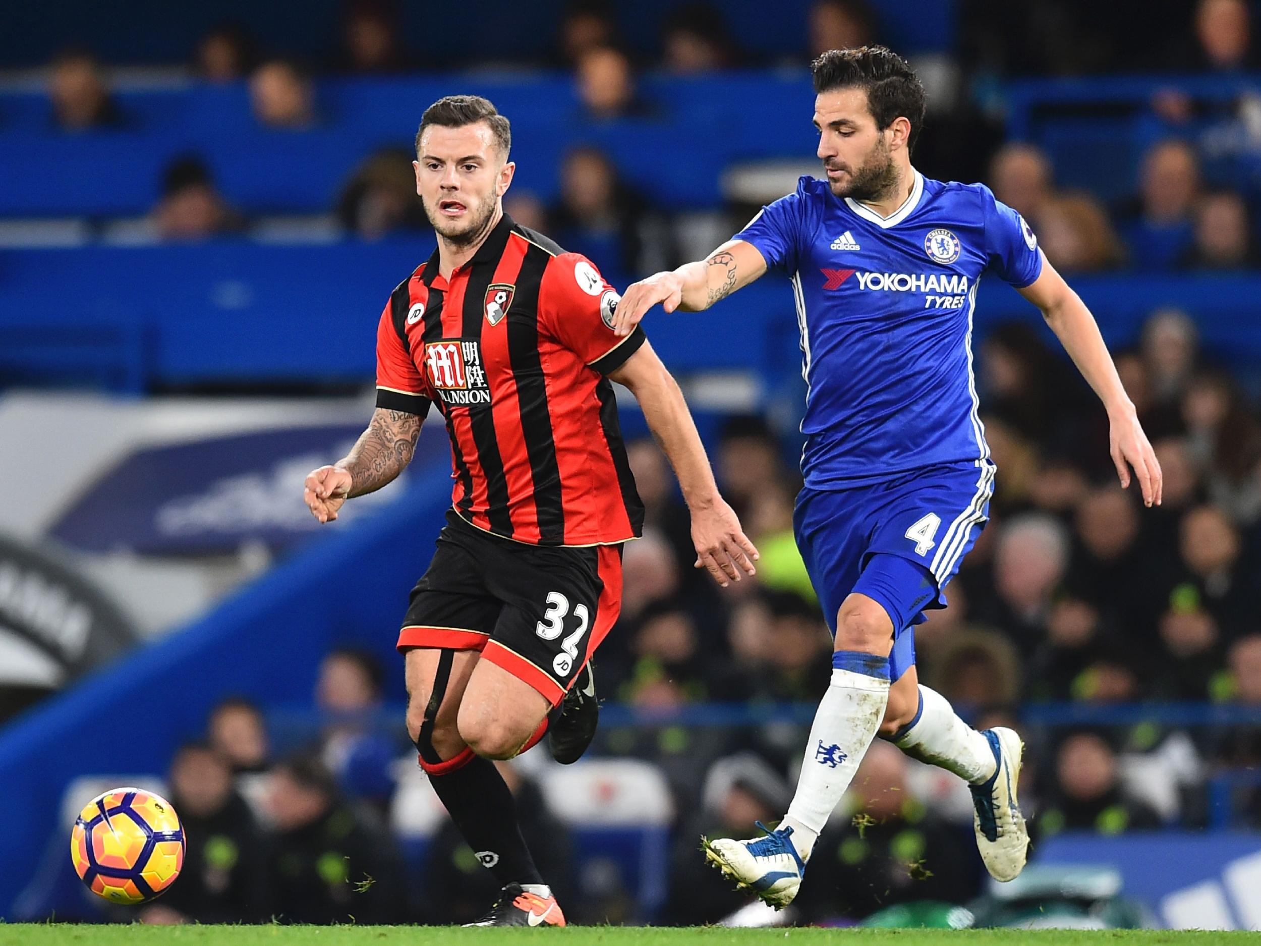 Fabregas in action for Chelsea against Bournemouth