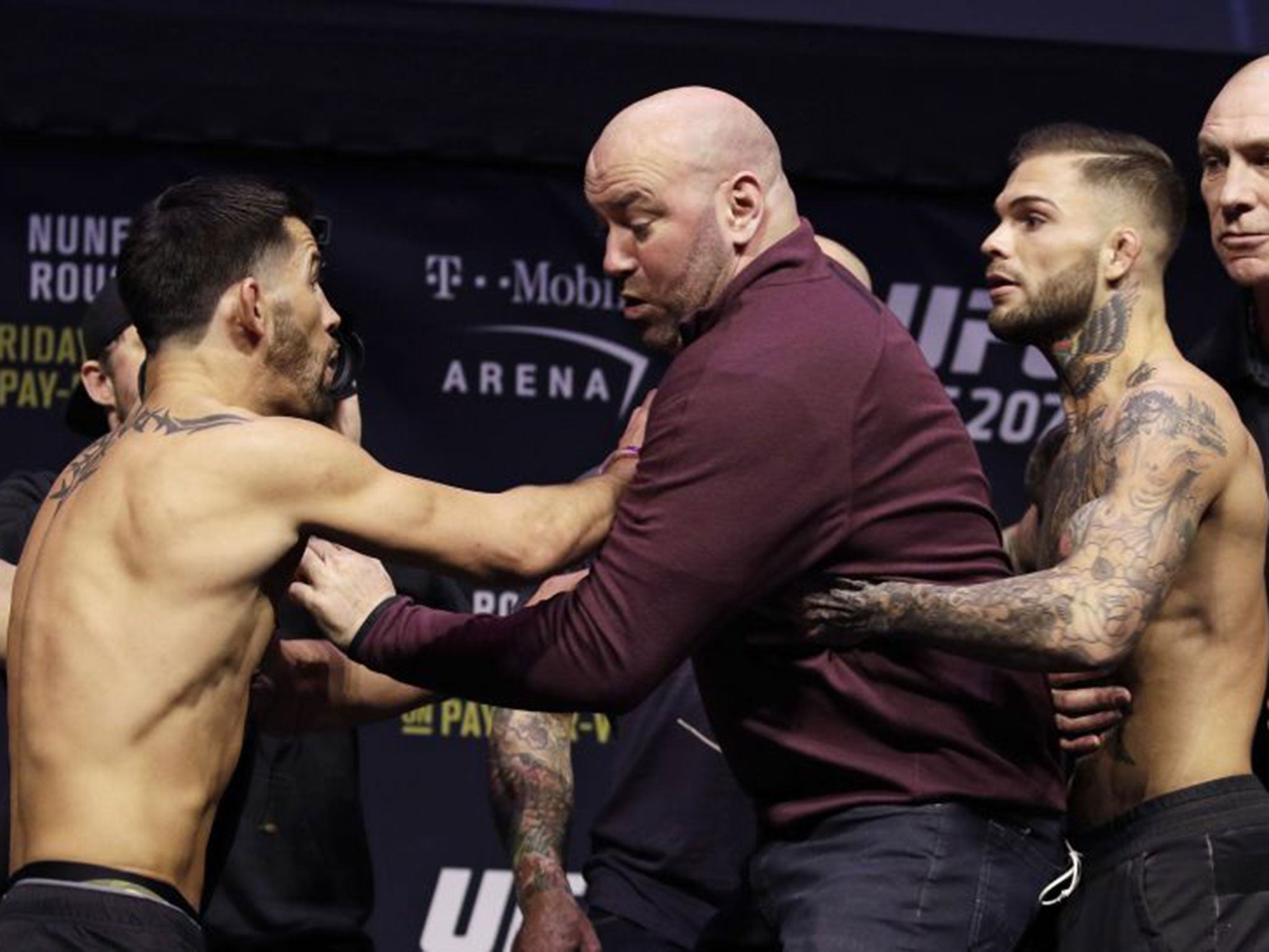 UFC president Dana White had to split Cruz and Garbrandt apart