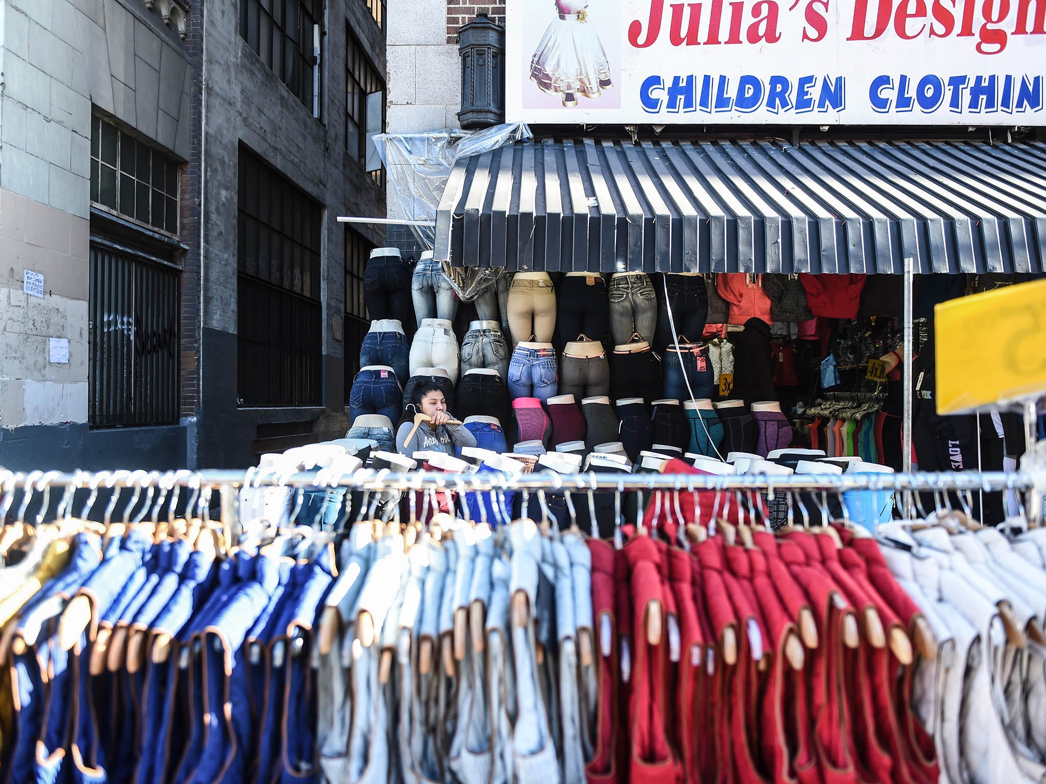 Clothes for sale on the street in Los Angeles