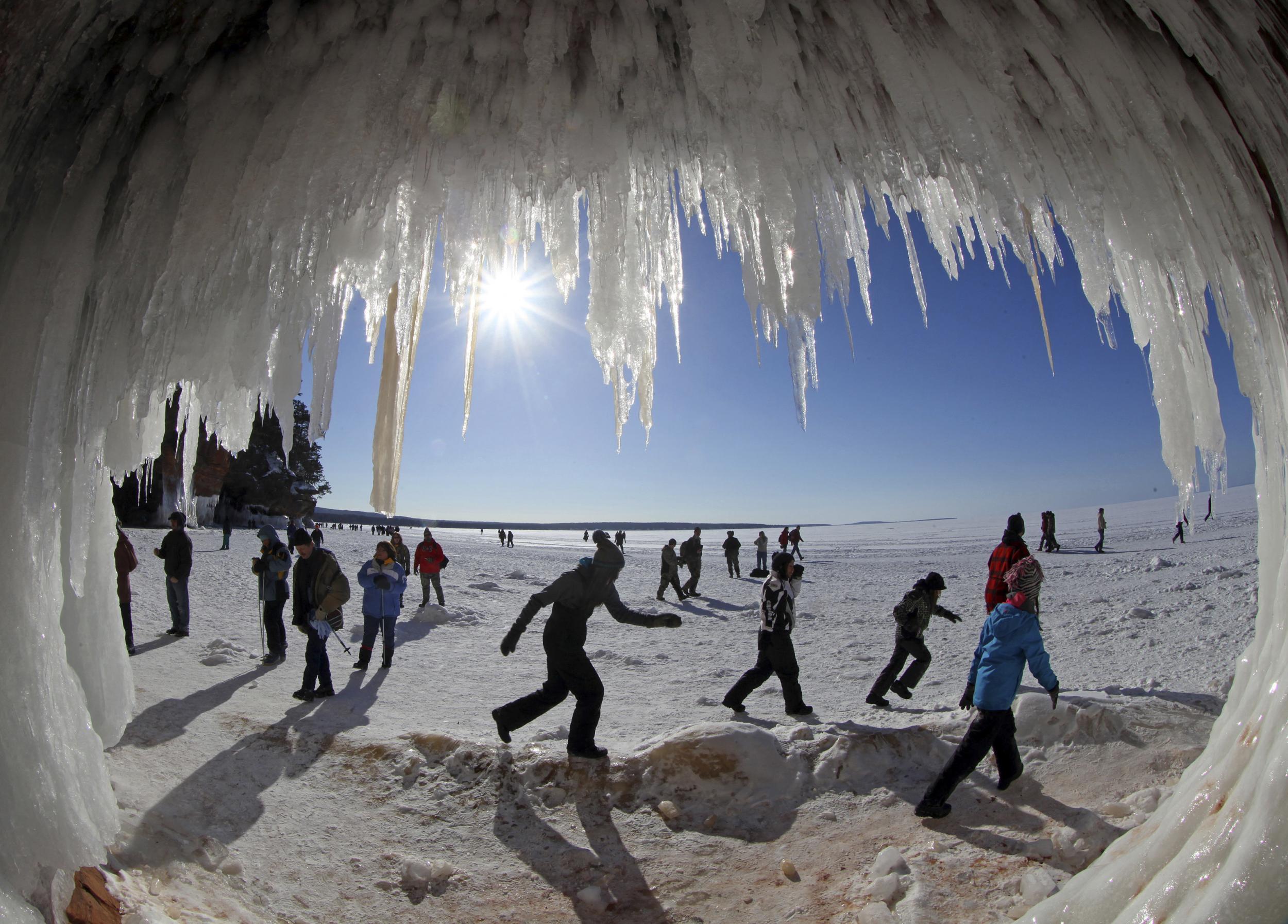 A government webpage in Wisconsin previously warned higher temperatures would mean less winter ice in places like the coast of Lake Superior near Cornucopia