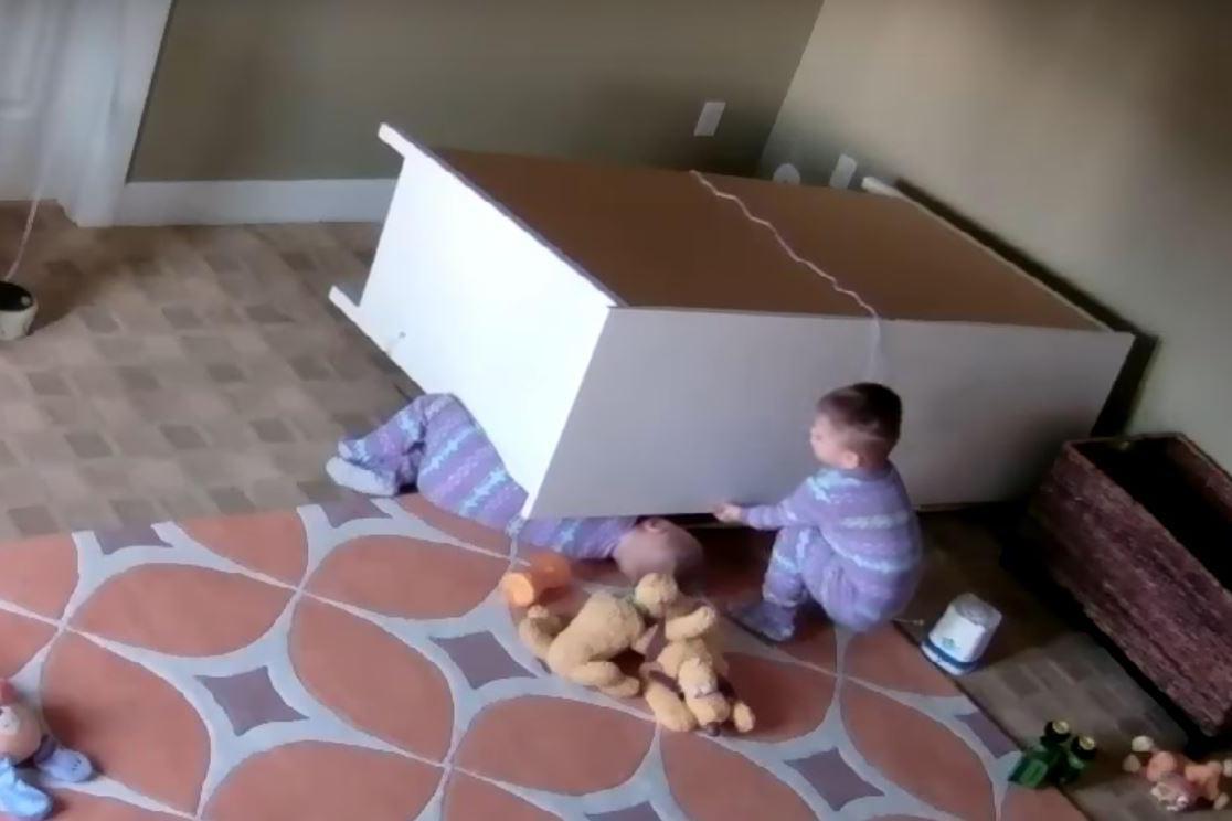 The 2-year-old twins had been playing by the chest of drawers (Kayli Shoff)