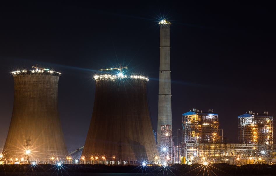 The Tuticorin thermal power station in the Bay of Bengal, southern India