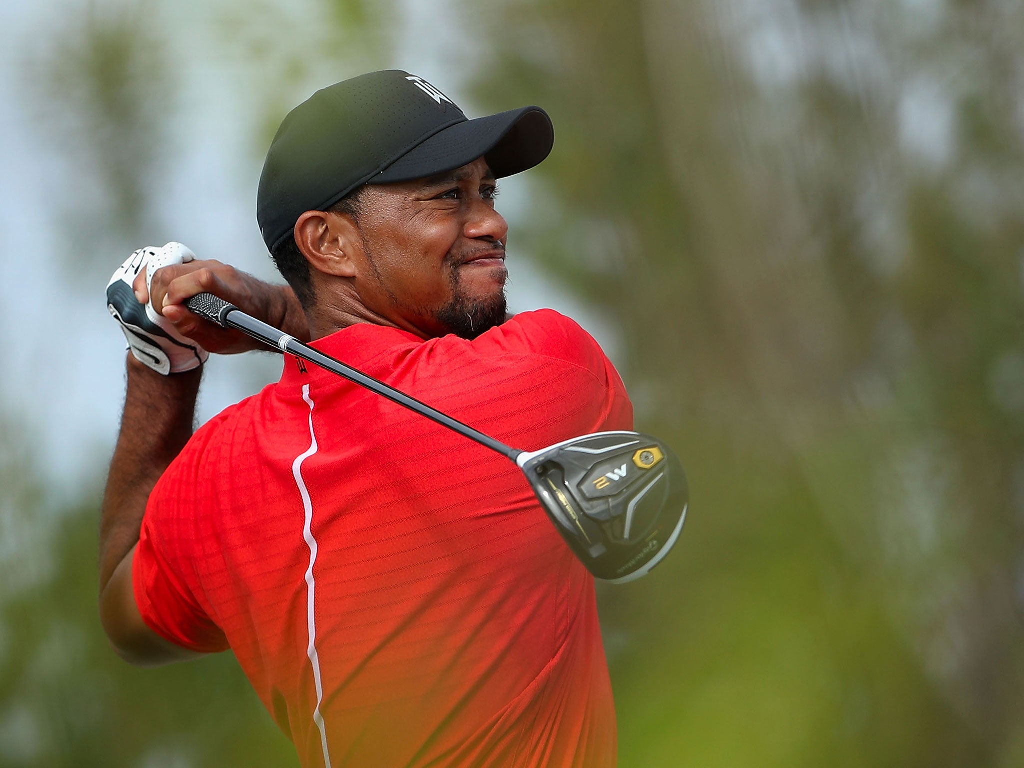 Tiger Woods in action at the Hero World Challenge in Albany