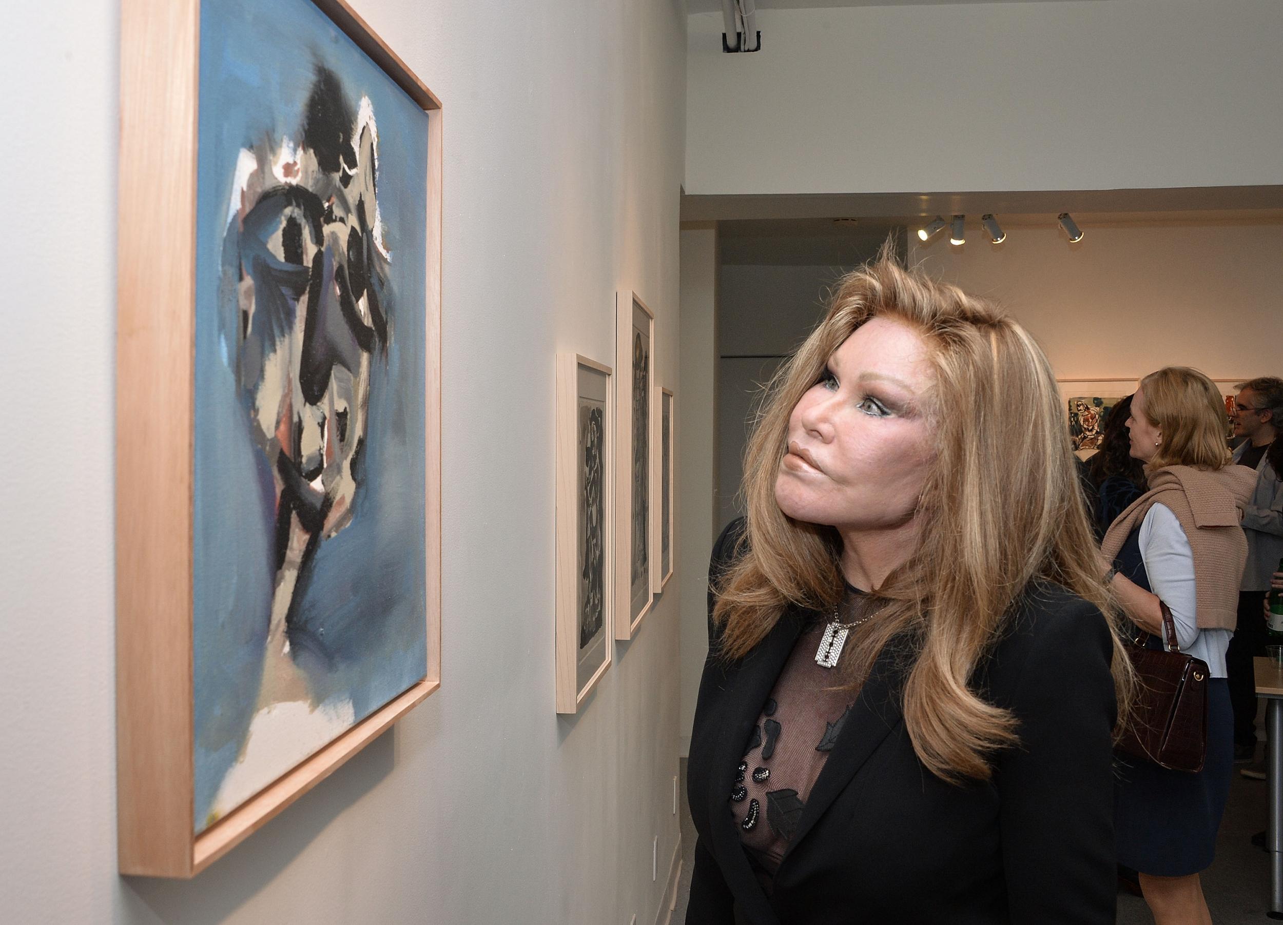 Jocelyn Wildenstein attends Gallery Molly Krom in New York City.