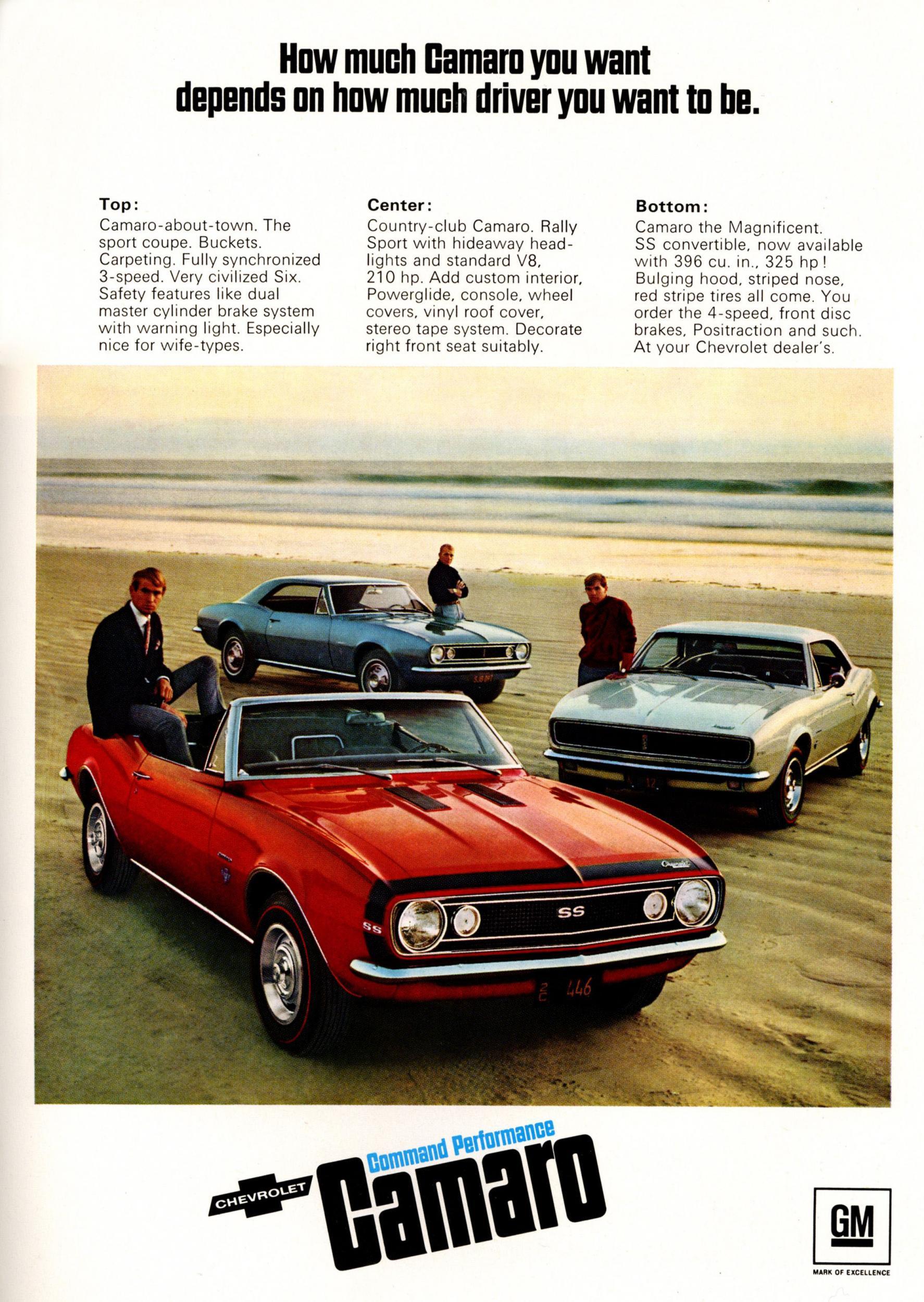 A 1967 Chevrolet Camaro ad