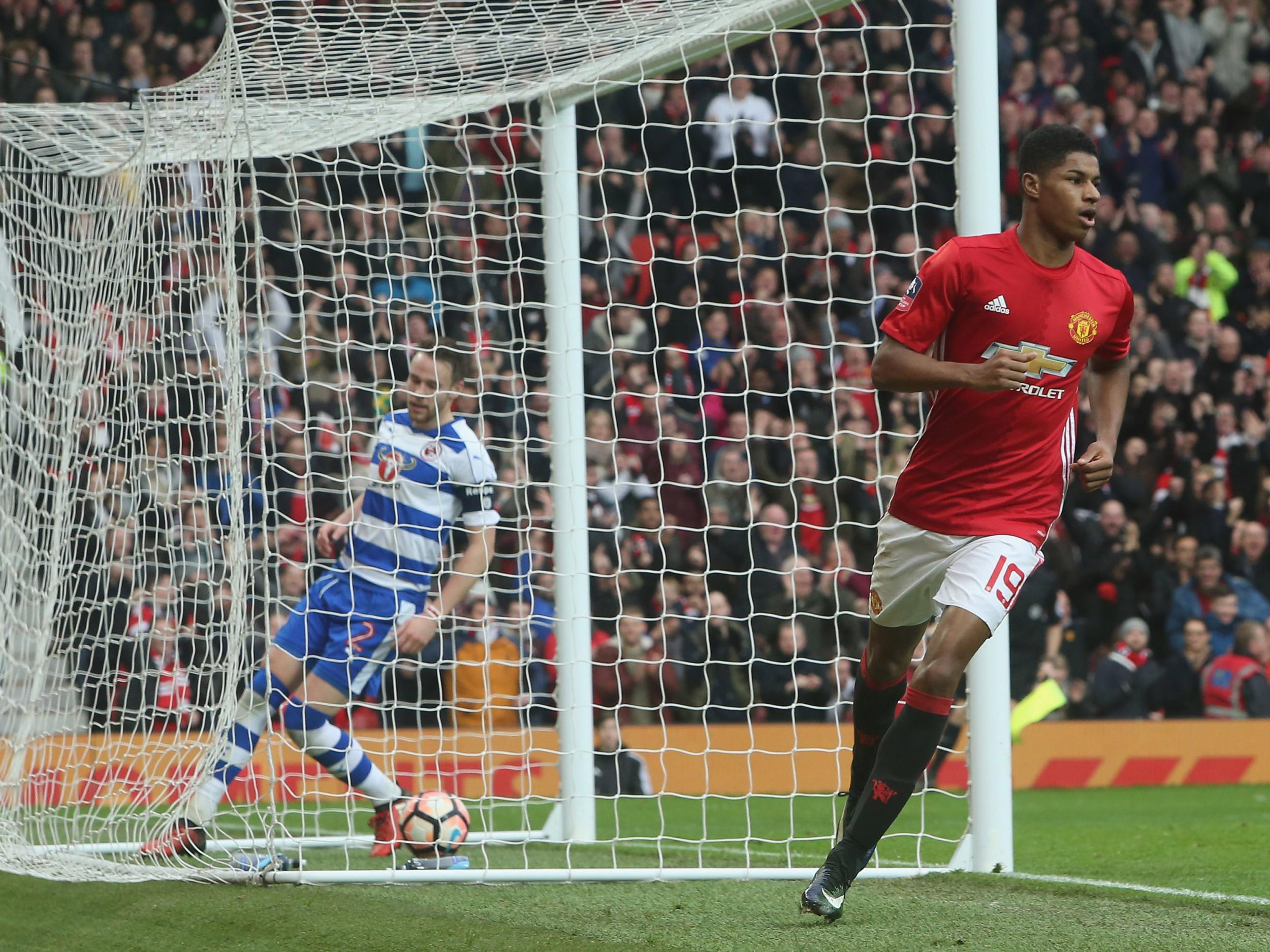 Rashford's pace caused problems all game for Reading