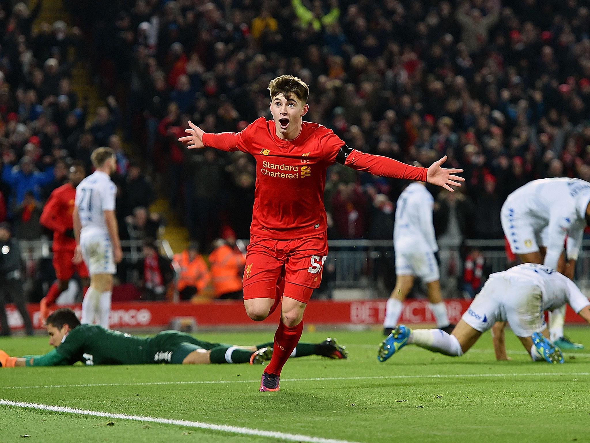 Ben Woodburn, 17, became Liverpool's youngest ever goalscorer in the EFL Cup game against Leeds