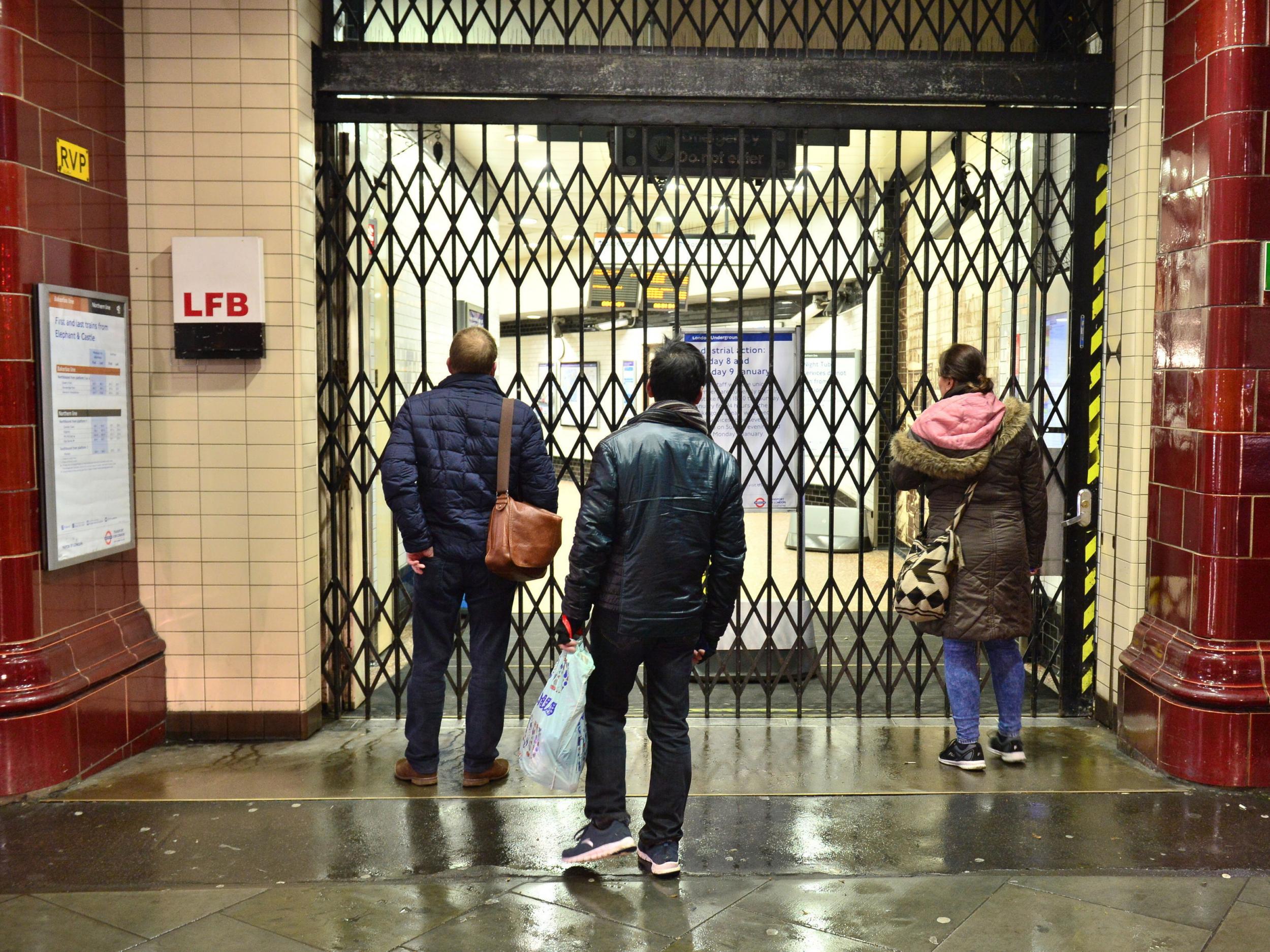 Commuters outside Elephant & Castle station in south London