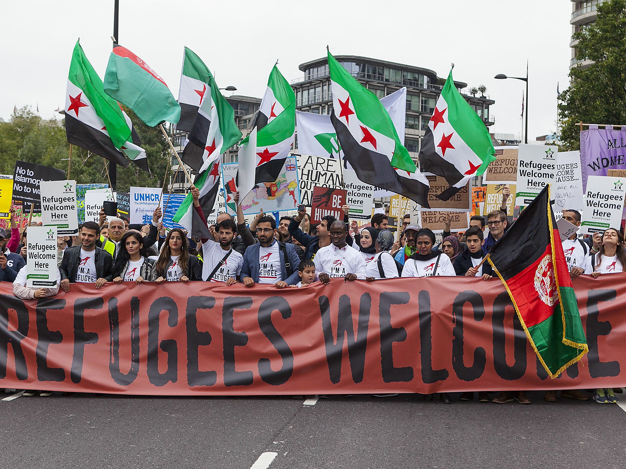 Residents of London have rallied together in support of globalisation, welcoming refugees to the city