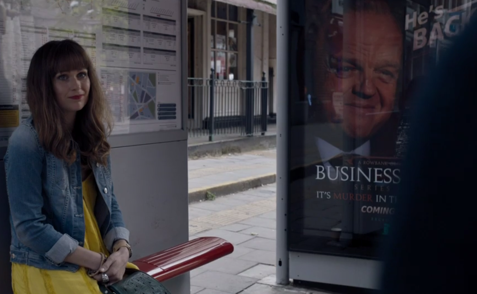 &#13;
‘Miss me?’ – Spot Culverton on the poster in the background, with Eurus in disguise flirting with Watson &#13;