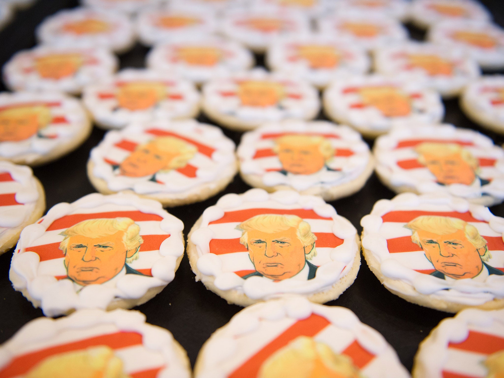 Donald Trump biscuits on sale in Pennsylvania during the US election - many restaurants face backlash for voicing political views during the President-elect's inauguration